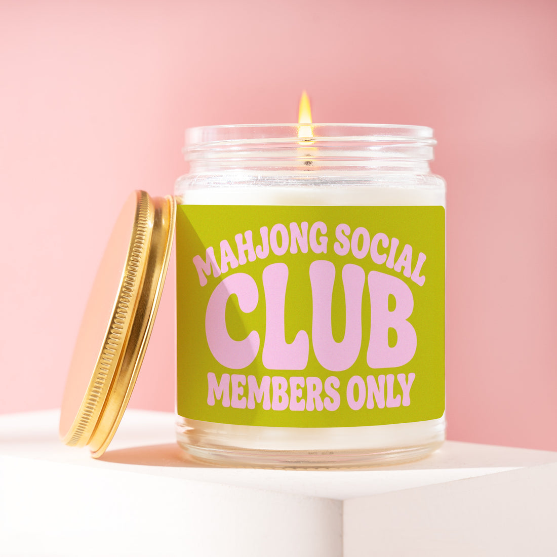 Mahjong Candle, Gift for Her, Mahjong Social Club Members Only, Mahjong Card, Gift for Him, Bestie Gift, Mahjong Candle, Mahjong Player R171