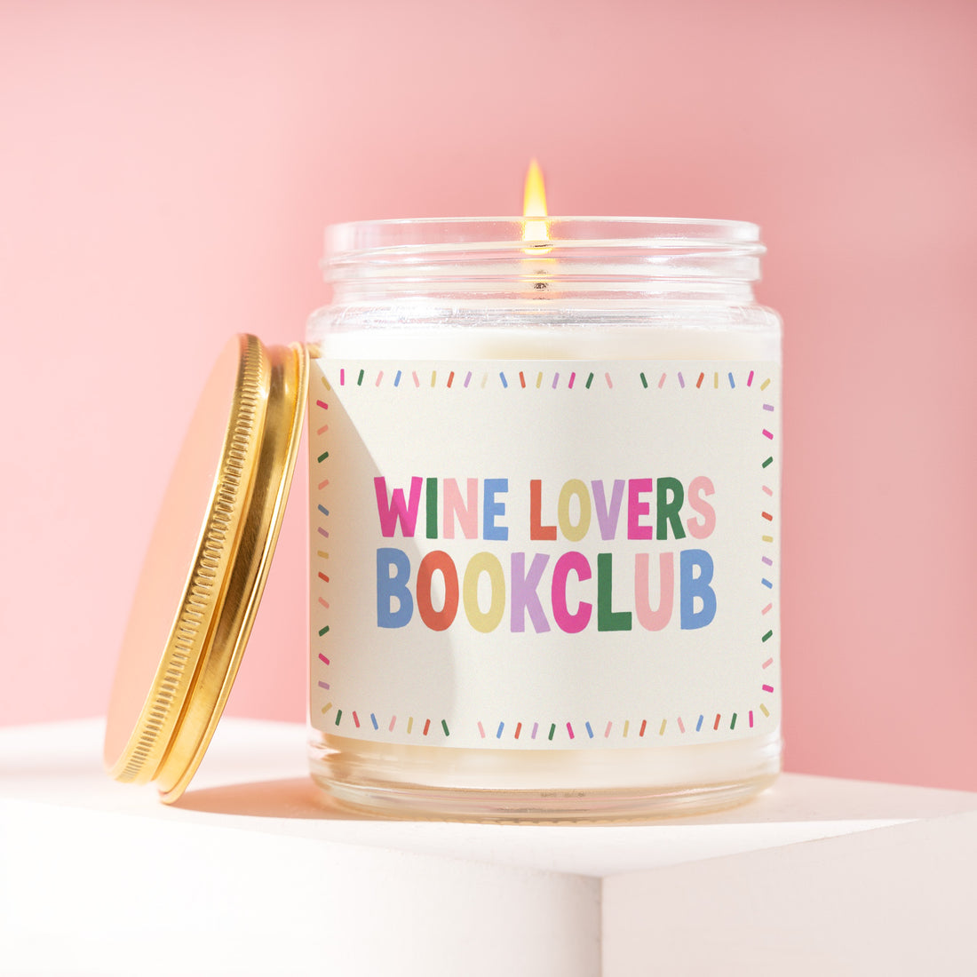 Wine Lovers Bookclub Candle, Book Club Gift for Her, Confetti Birthday Present for Bestie, Bookish Hostess Party Idea R251