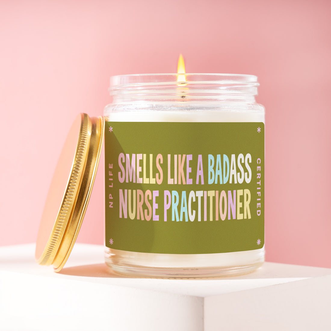 NP Graduation Candle, Nursing School Gift, Smells Like A Badass Nurse Practitioner, New Grad Present for Her, Board Exam Passed, Wife R277