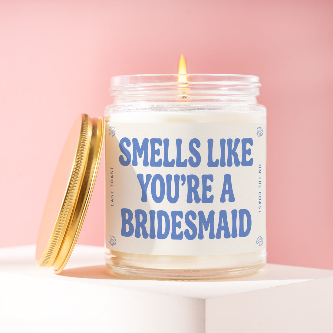 Last Toast on the Coast Candle, Beach Bachelorette Gift, Smells Like You're A Bridesmaid, Coastal Proposal, Seashell Decor, Sister R324