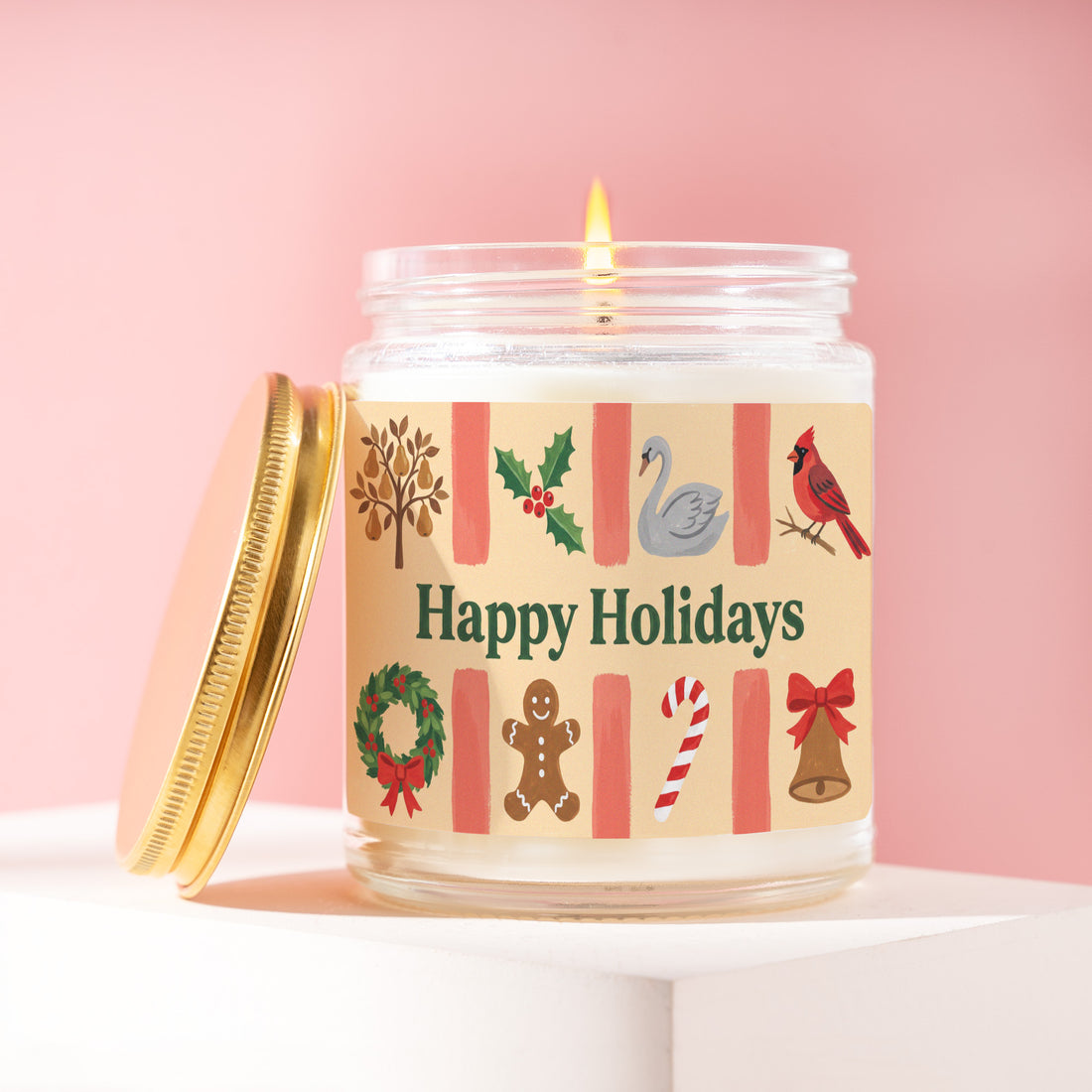 12 Days of Christmas Candle, Yuletide Gift for Her, Happy Holidays, Partridge in a Pear Tree, Gift for Boss, Secret Santa R526