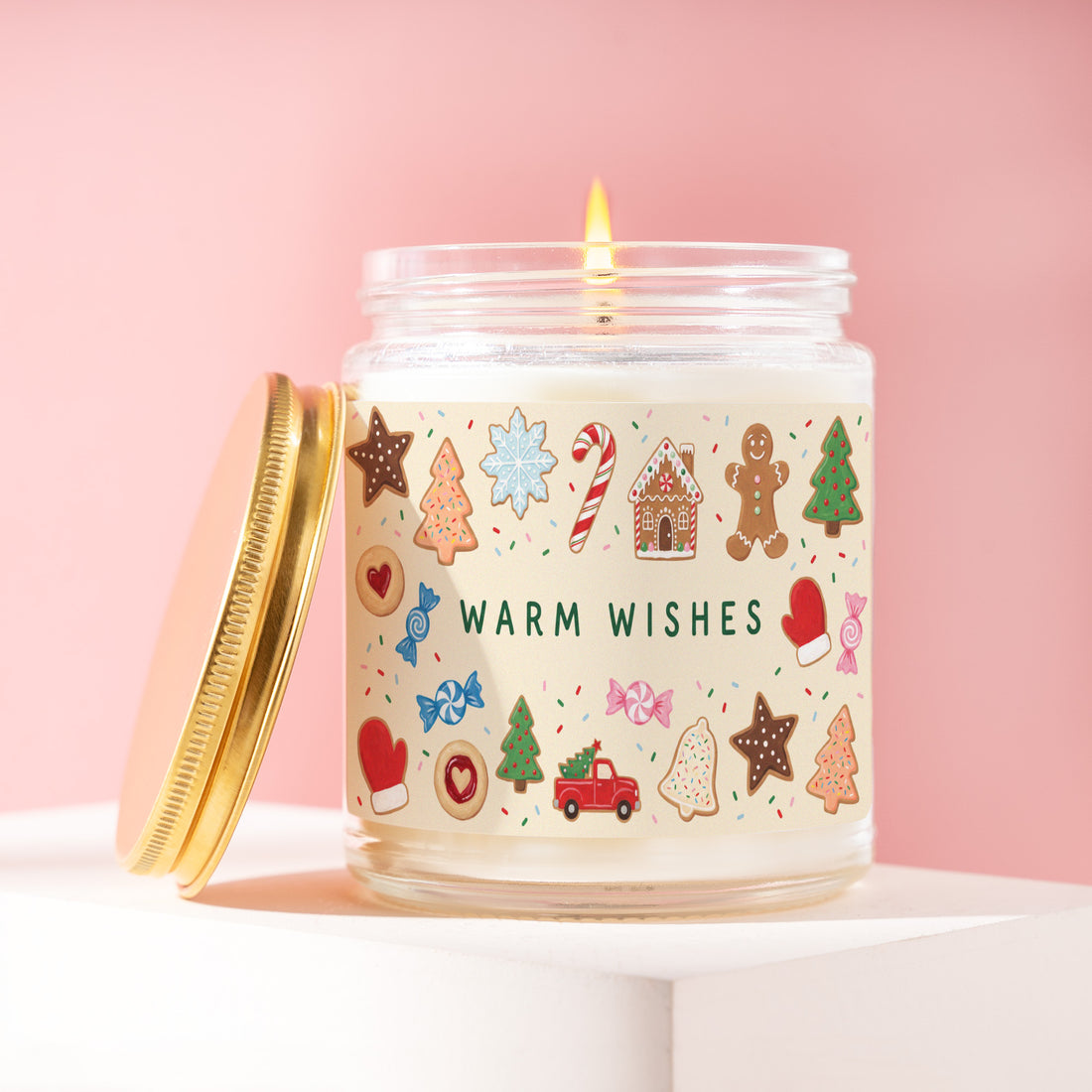 Christmas Cookie Candle, Gingerbread Christmas Gift for Her, Holiday Cookie Gifts, Warm Wishes, Secret Santa, Stocking Stuffer R505