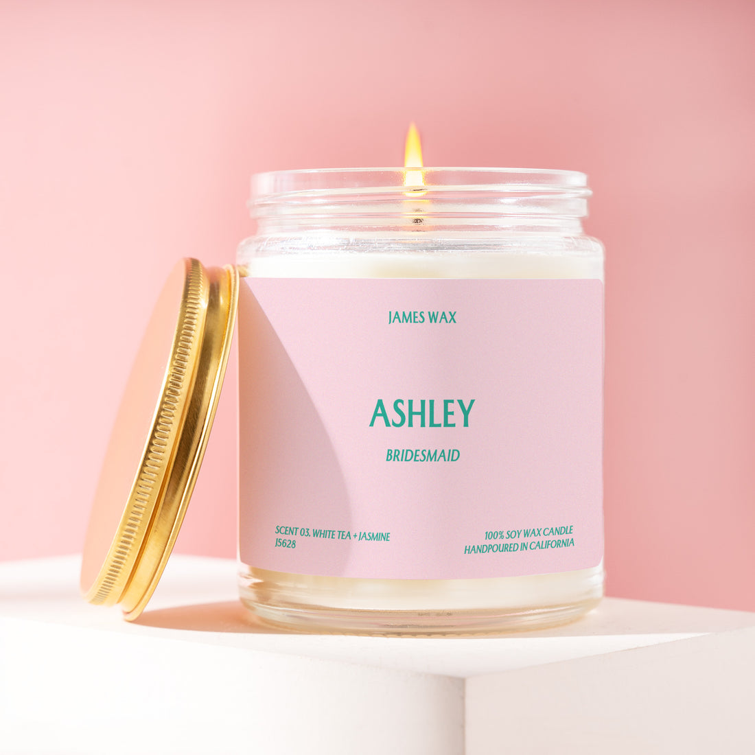 Personalized Bridesmaid Candle Gift with Name, Bridesmaid Proposal Gift, Bridal Party Gift, Bridal Shower Favor, 9oz Soy Wax Candle J5628