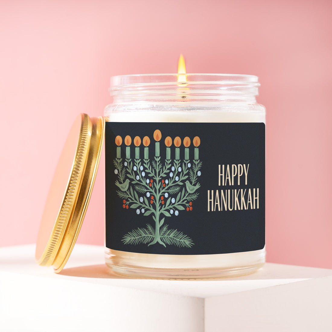 Hanukkah Menorah Candle, Hanukkah Gift for Her, Happy Hanukkah, Hanukkah Hostess Gift, Hanukkah Gift for Neighbor R525