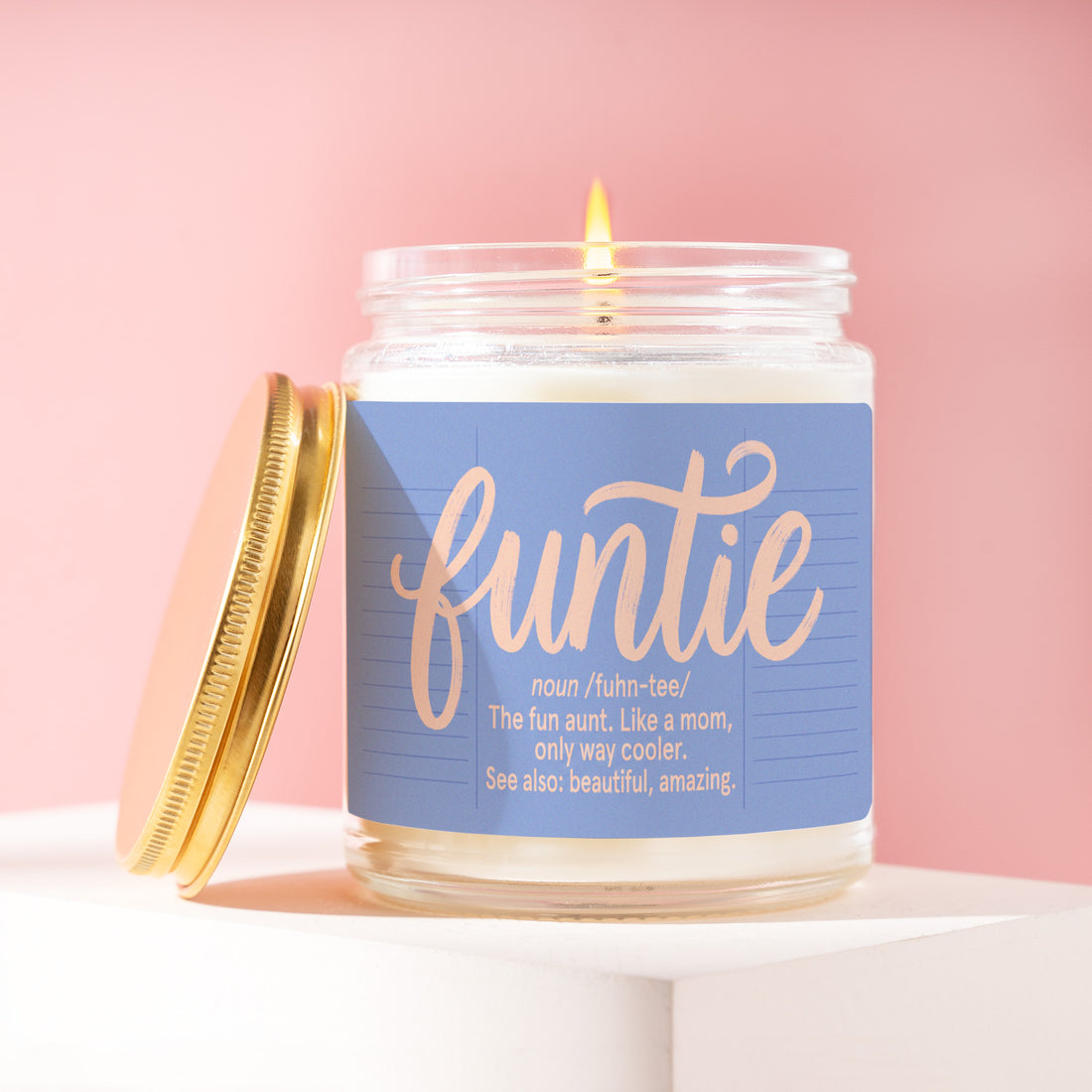 Funny Aunt Gift, Funtie Candle, Like a Mom Only Way Cooler, Birthday Present for Auntie from Niece, Cool Aunt Gift, Wine Aunt Gift R437