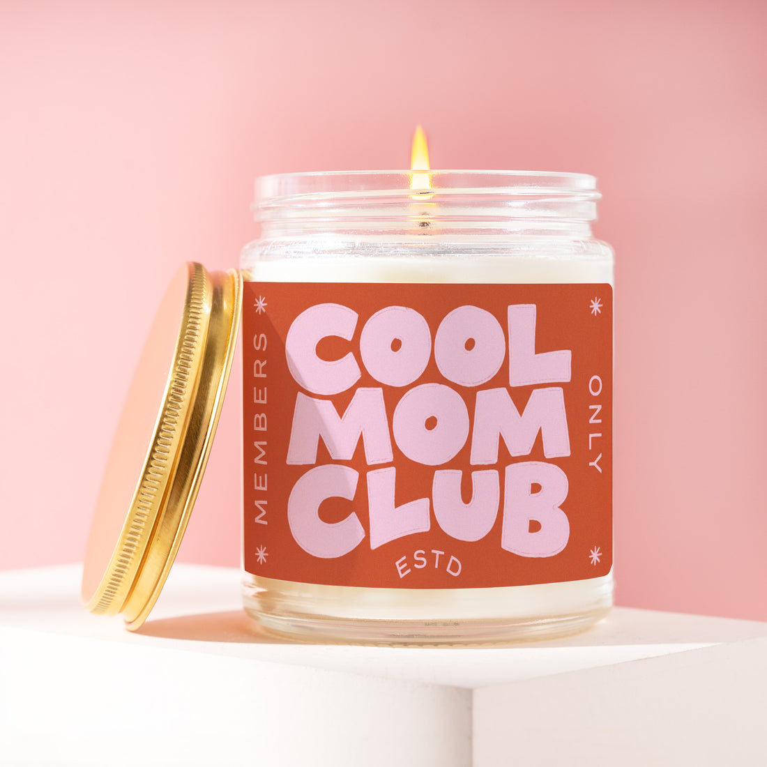 Cool Mom Club Candle, Mothers Day Gift for Mama, Funny Terracotta Bubble Type Present from Daughter, Stepmom Birthday R026