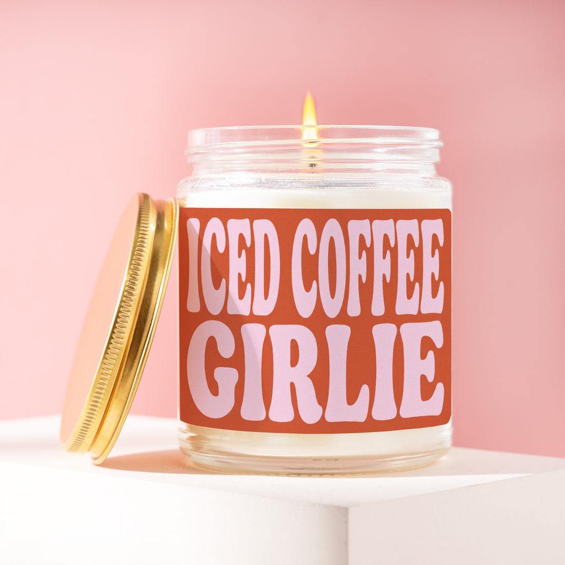 Iced Coffee Girlie Candle Gift for Coffee Lovers, Coffee Gift for Her, Coffee Addict Present, Birthday Gift, 9oz Soy Wax Candle R138