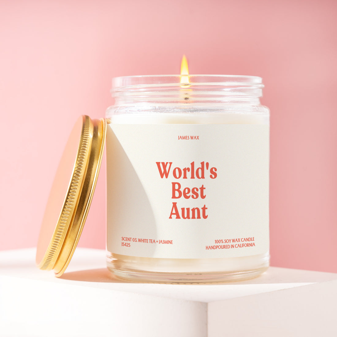 World's Best Aunt Candle Gift from Niece or Nephew, Auntie Gifts, Aunt Birthday Gift, Aunt Christmas Present, 9oz Soy Wax Candle J5425