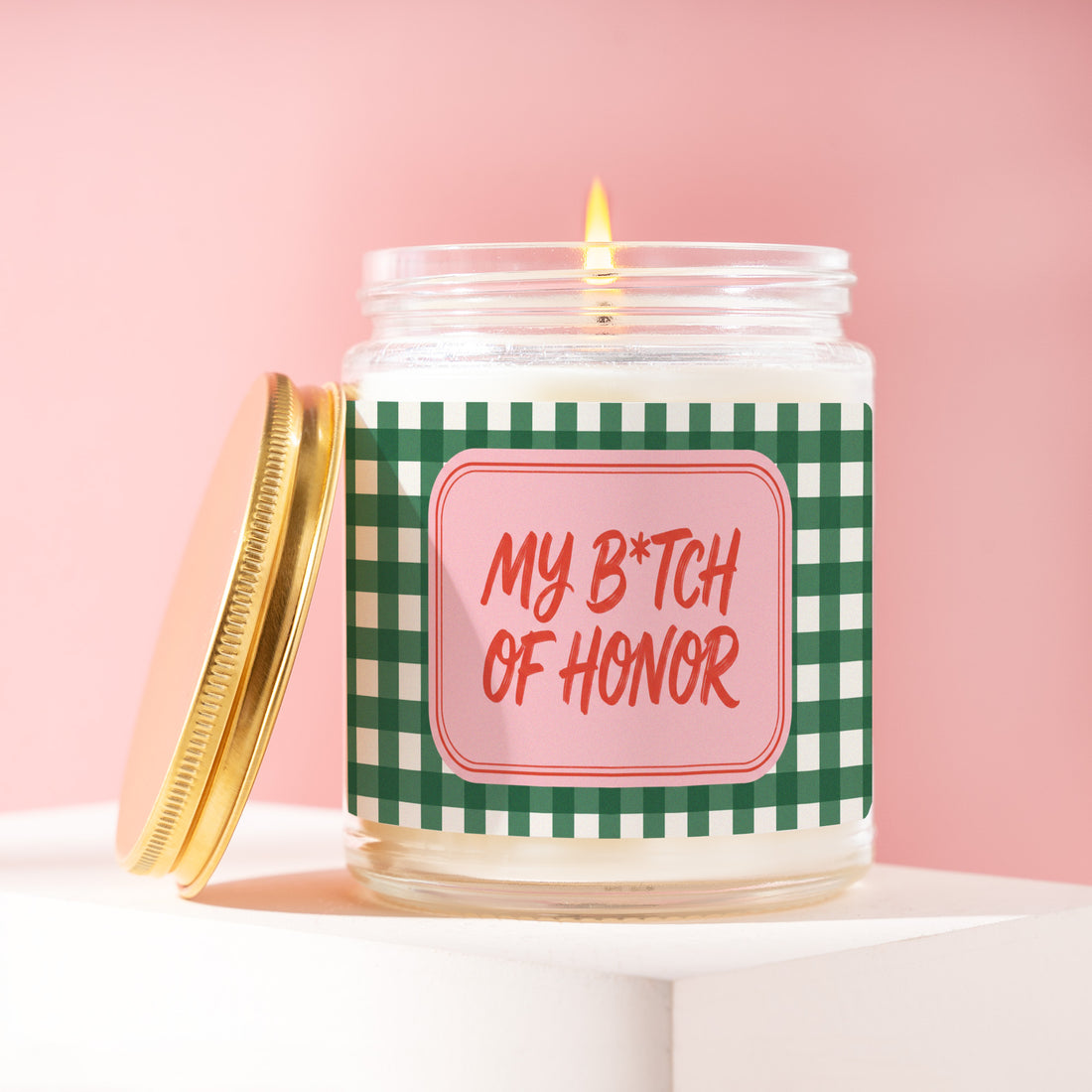 Gingham Bridal Shower Candle, Picnic Theme Gift, My B*tch Of Honor, Italian Summer Decor, Trattoria Parties, Sister, Cousin, Bestie R336