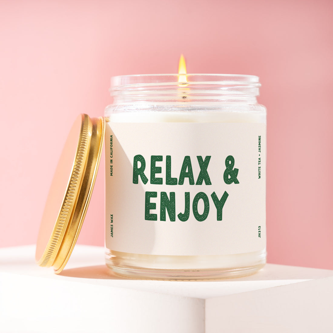 Relax and Enjoy Self Care Candle Gift for Her, Spa Day for Women, Relaxation and Stress Relief, 9oz Soy Wax Candle for Birthday JH313