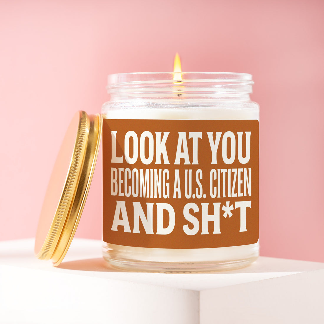 US Citizenship Candle, New Citizen Gift for Her, Citizenship Gifts, Look at You Becoming a US Citizen and Sh*t, Naturalization R566