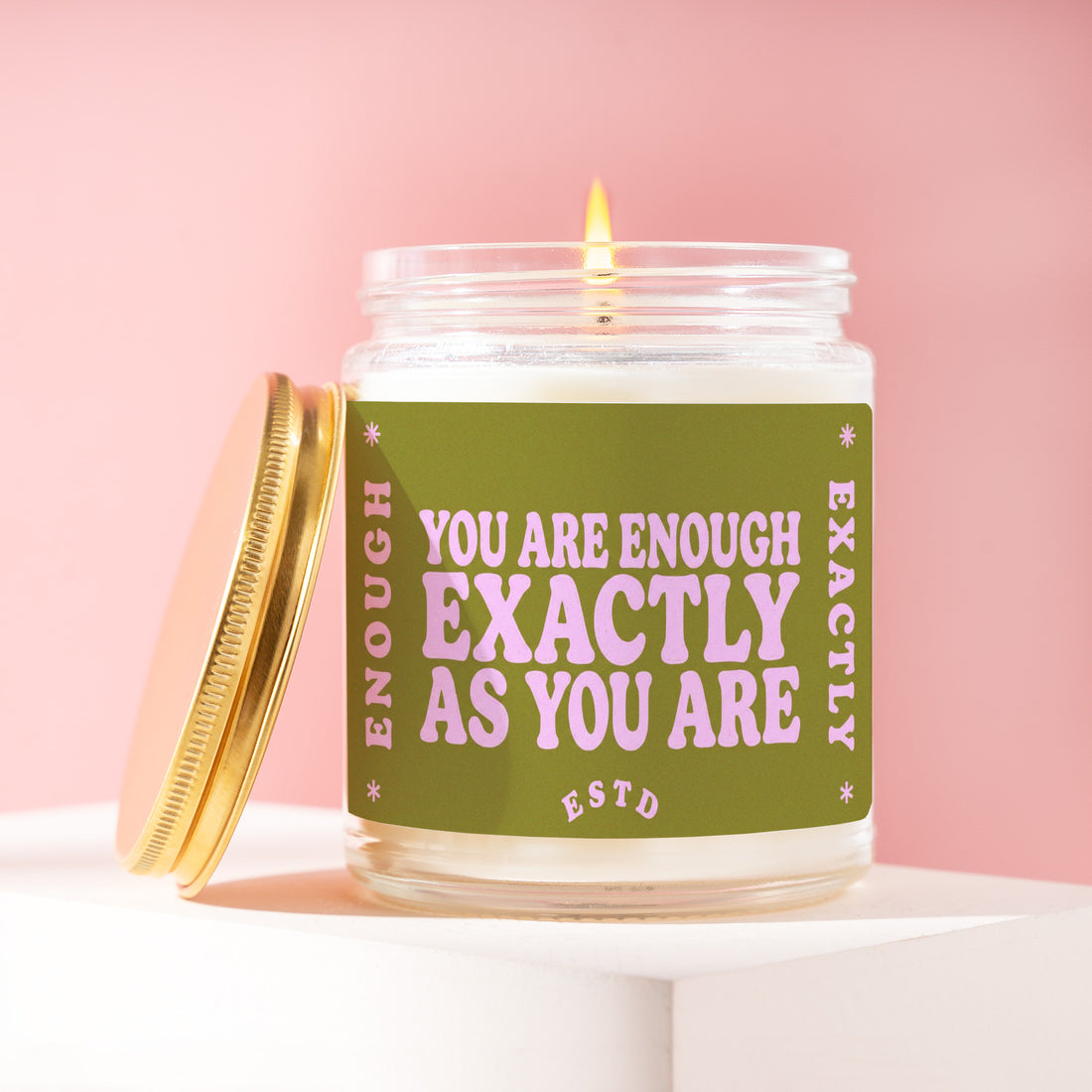 You Are Enough Exactly as You Are Candle, Encouragement Gift for Her, Olive Present for Bestie, Daughter, Sister R257