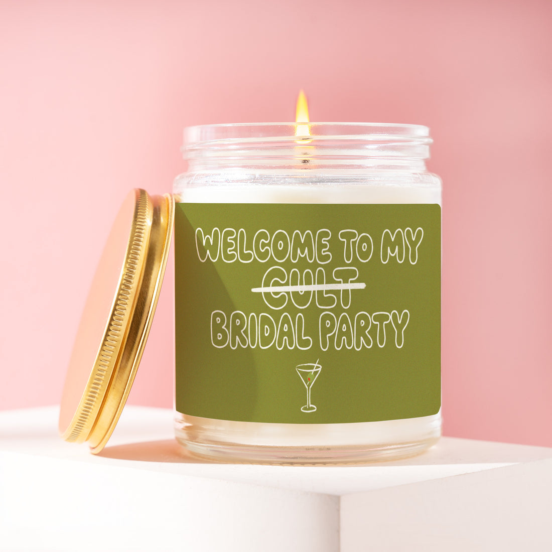 Dirty Martini Candle, Bachelorette Gift, Welcome To My Cult Bridal Party, Cocktail Theme Proposal, Olive Decor for Bridesmaids, Sister R343