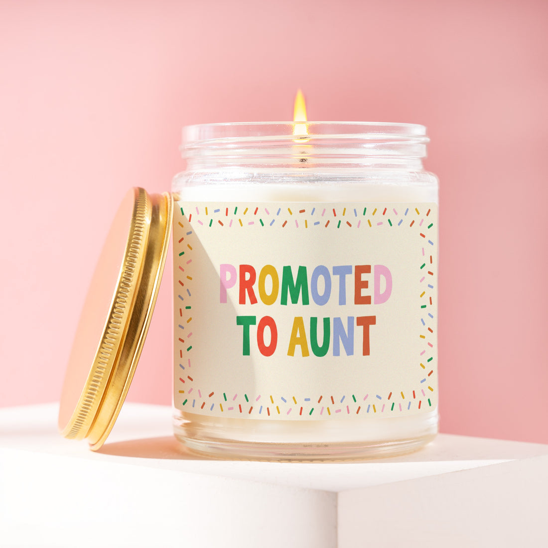 Promoted to Aunt Candle, New Auntie Gift, Pregnancy Reveal Present from Niece and Nephew, Confetti Baby Announcement R150