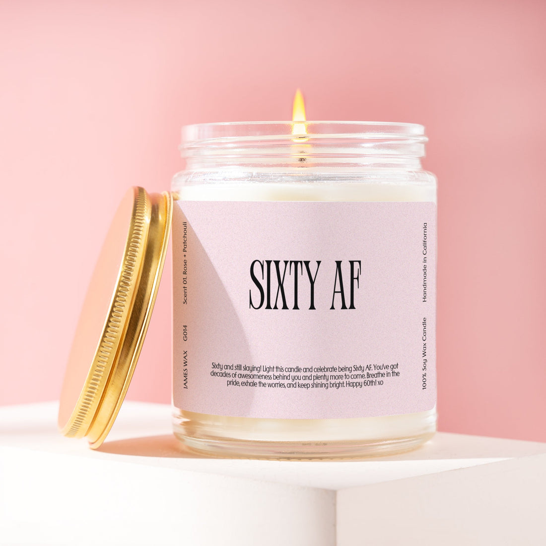 60th Birthday 60th Birthday Sixty AF Candle Birthday Gift G014