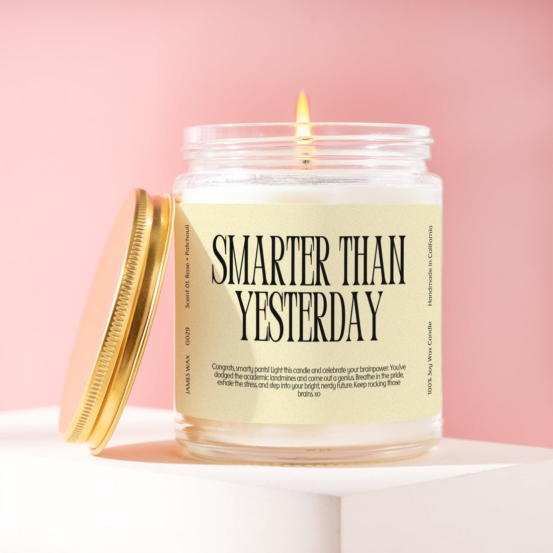 Graduation Graduates Smarter Than Yesterday Candle College Bachelor Master PHD Gift G029