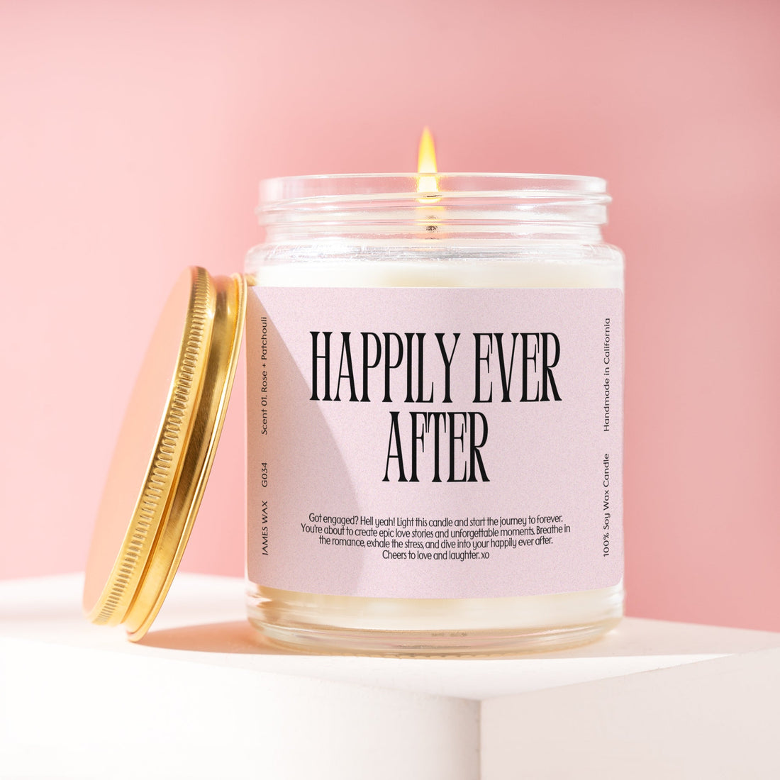Engagement Engaged Couples Happily Ever After Candle G034
