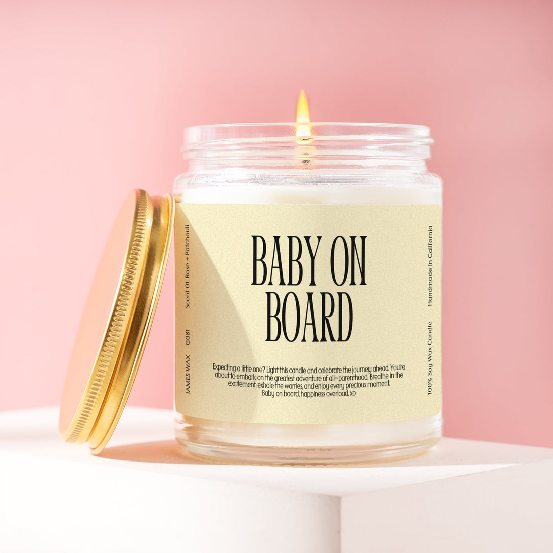 Baby Shower Parents Baby On Board Candle Expecting Pregnancy Gift Baby Shower G081