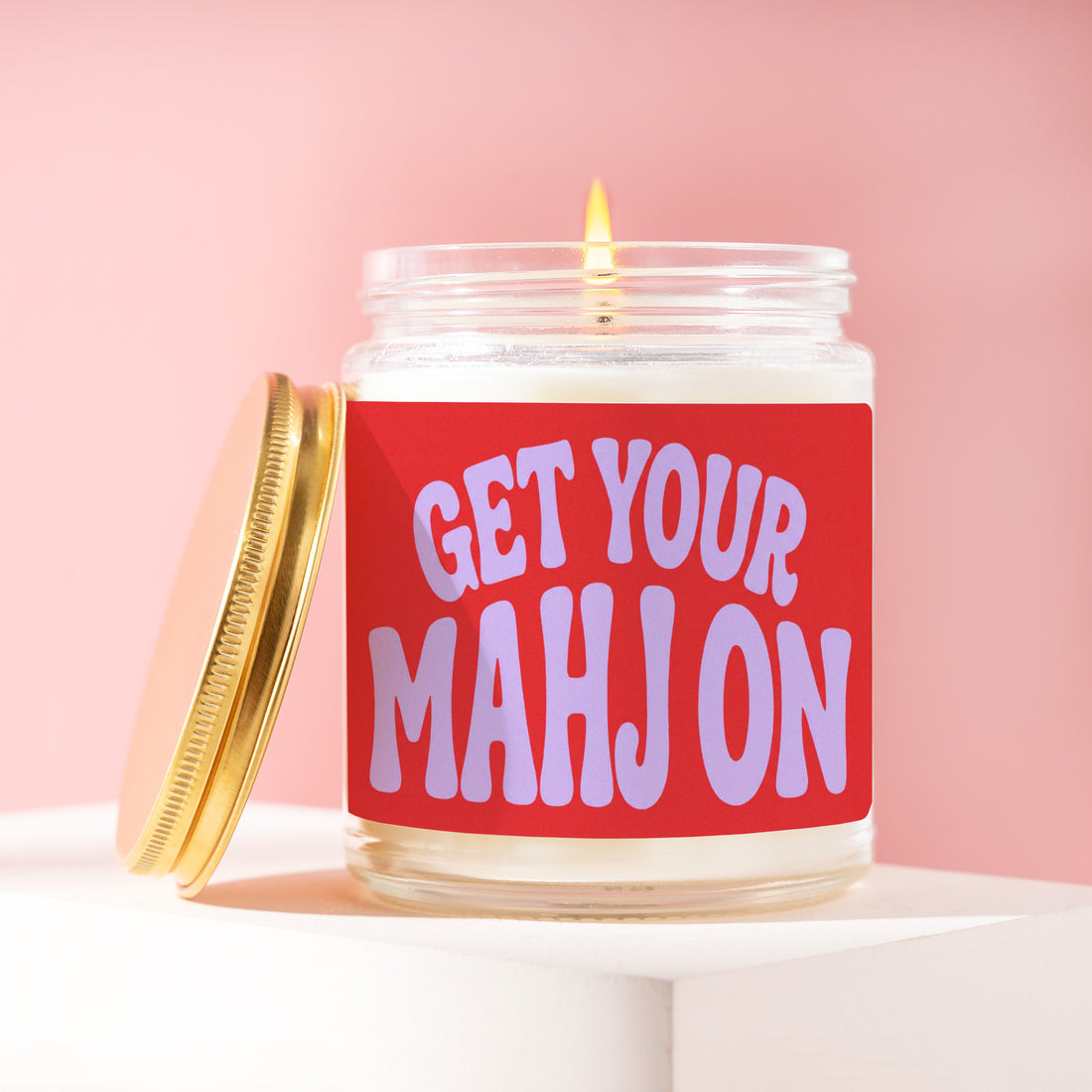 Get Your Mahj On Candle, Mahjong Gift for Her, Cherry Red Birthday Present for Mom, Bestie, Tile Club Game Night R102