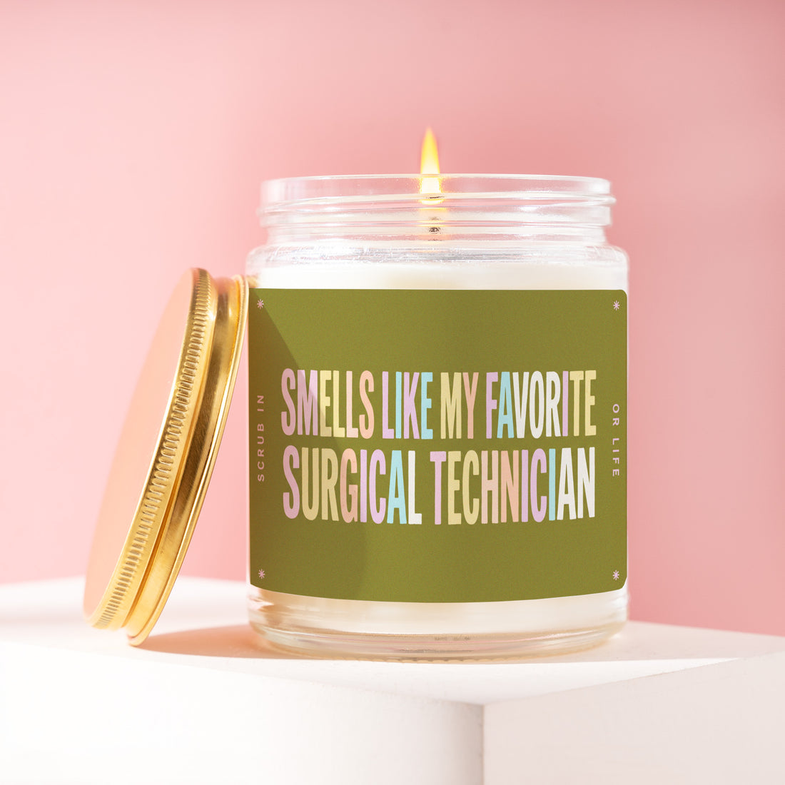 Scrub Tech Candle, OR Team Gift, Smells Like My Favorite Surgical Technician, CST Graduation Present, Hospital Staff Appreciation Week R306