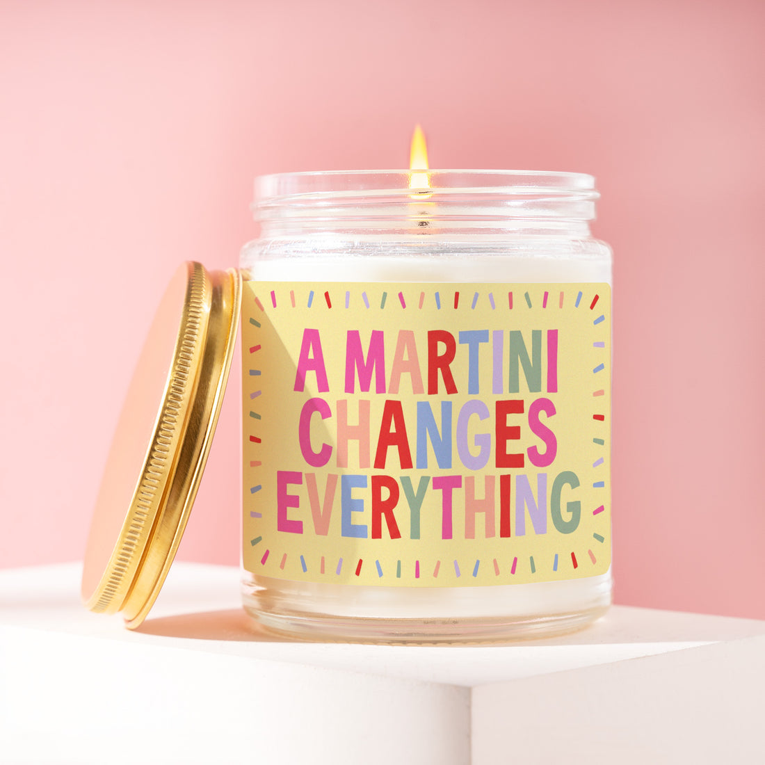 A Martini Changes Everything Candle, Cocktail Gift for Her, Confetti Birthday Present for Bestie, Galentines Party Idea R030