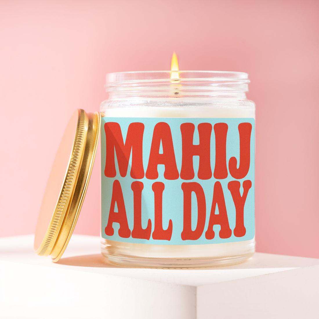 Mahj All Day Candle, Mahjong Gift for Her, Aqua Retro Birthday Present for Mom, Bestie, Tile Game Night Club R164