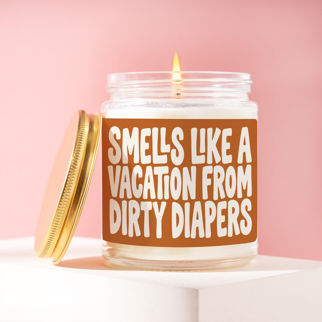 New Parents Candle, New Mom Gift for Her, Baby Shower Gifts, Smells Like a Vacation From Dirty Diapers, New Dad Gift, Push Present R569