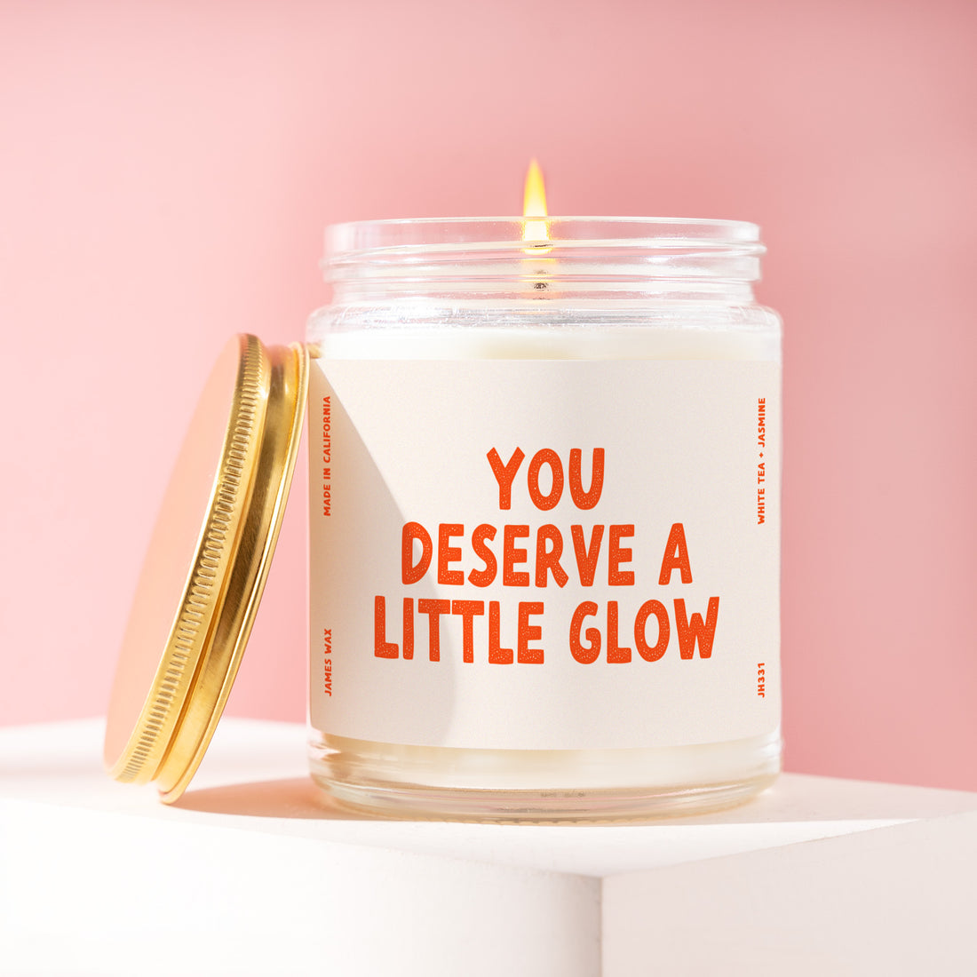Little Glow Candle Gift for Her, Treat Yourself Self Care Gift, Pamper Gift for Best Friend or Mom, 9oz Soy Wax Candle JH331