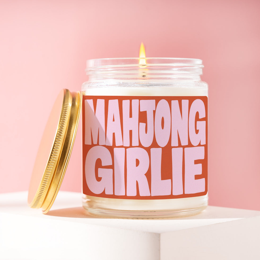 Mahjong Girlie Candle, Player Gift for Her, Terracotta Bubble Birthday Present for Mom, Bestie, Tile Club Night R169