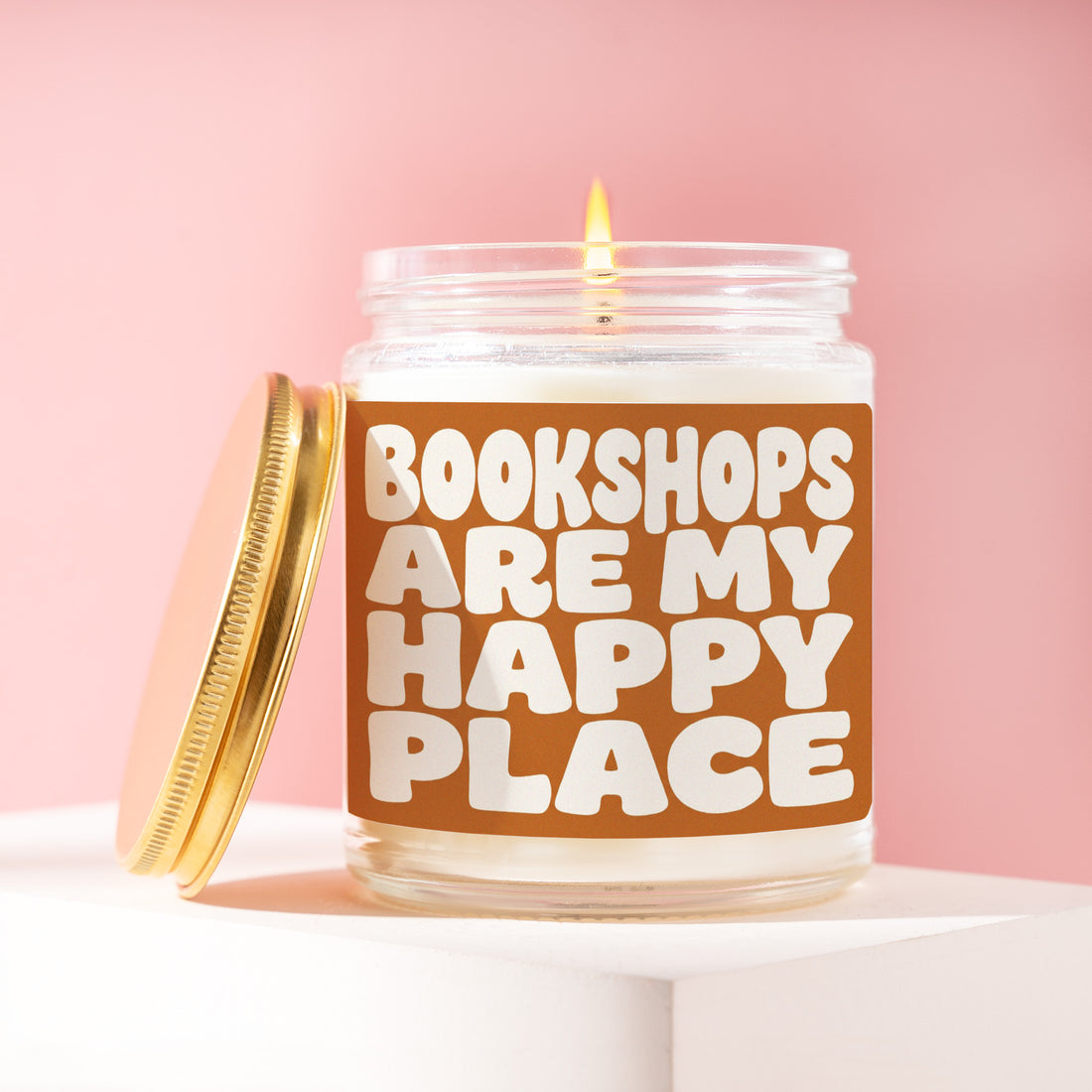 Bookshops Are My Happy Place Candle, Book Lover Gift for Her, Reader Birthday Present, Indie Bookstore Bestie Idea R064