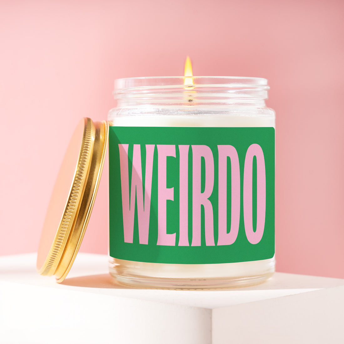 Weirdo Candle, Funny Gift for Her, Kelly Green Western Birthday Present for Bestie, Sibling, Coworker Quirky Humor R241