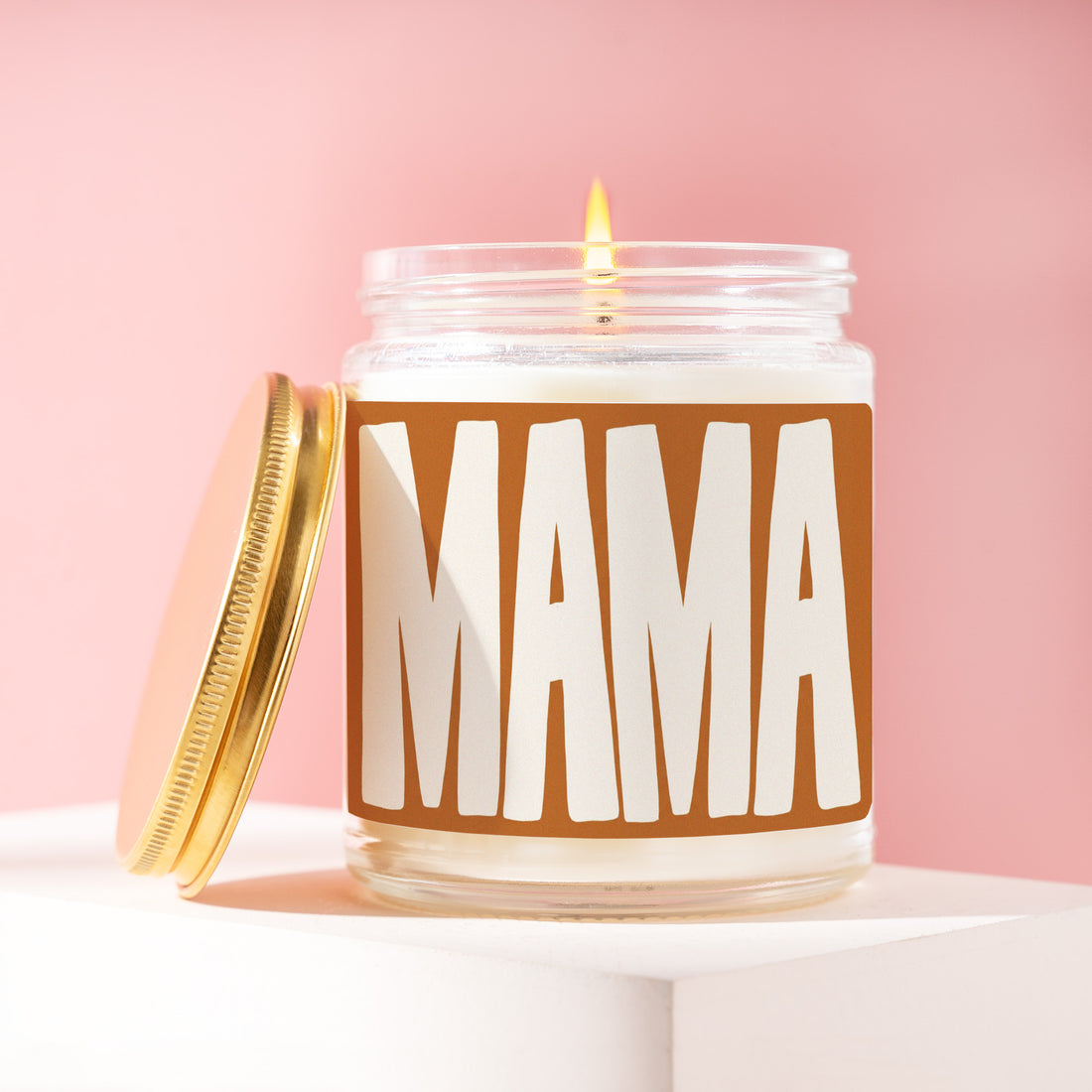Mama Candle, Mothers Day Gift for Her, Caramel Retro Birthday Present from Daughter, New Mom Baby Shower Idea R178