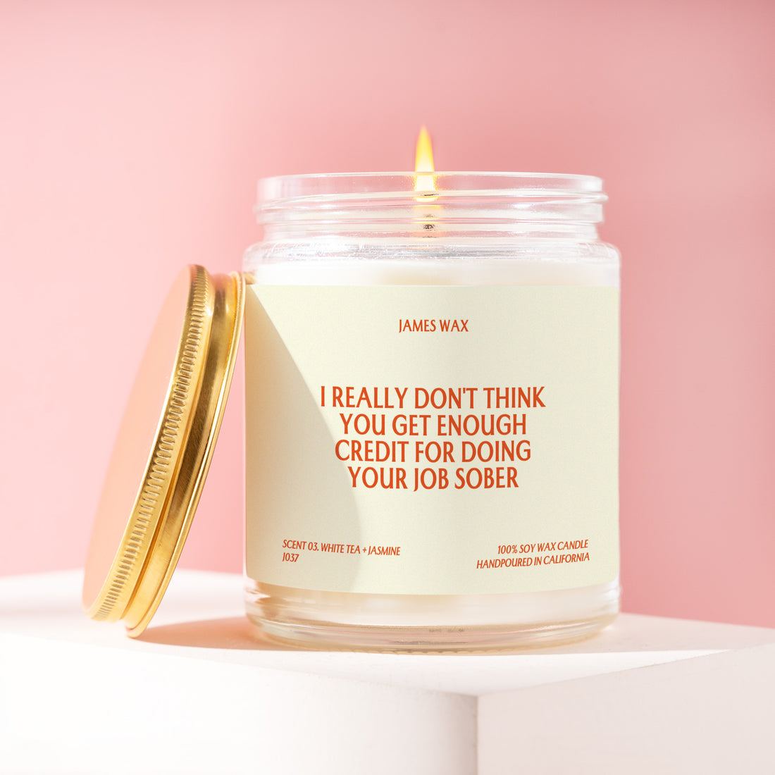 Boss Appreciation Candle, Gift for Boss, I Really Don't Think You Get Enough Credit for Doing Your Job Sober, Gift for Her, Office Gift J037