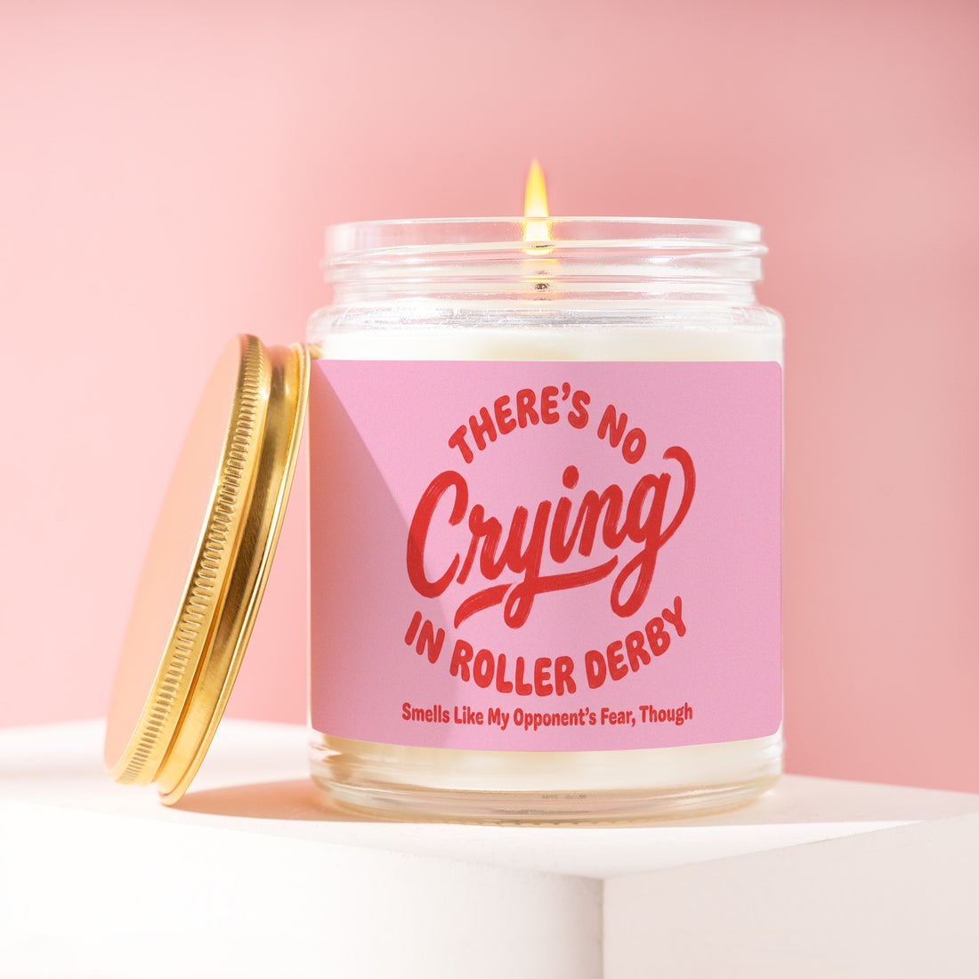 Funny Roller Derby Candle, Roller Derby Gift for Her, Roller Derby Gifts for Women, There's No Crying in Roller Derby, Team Gifts R546