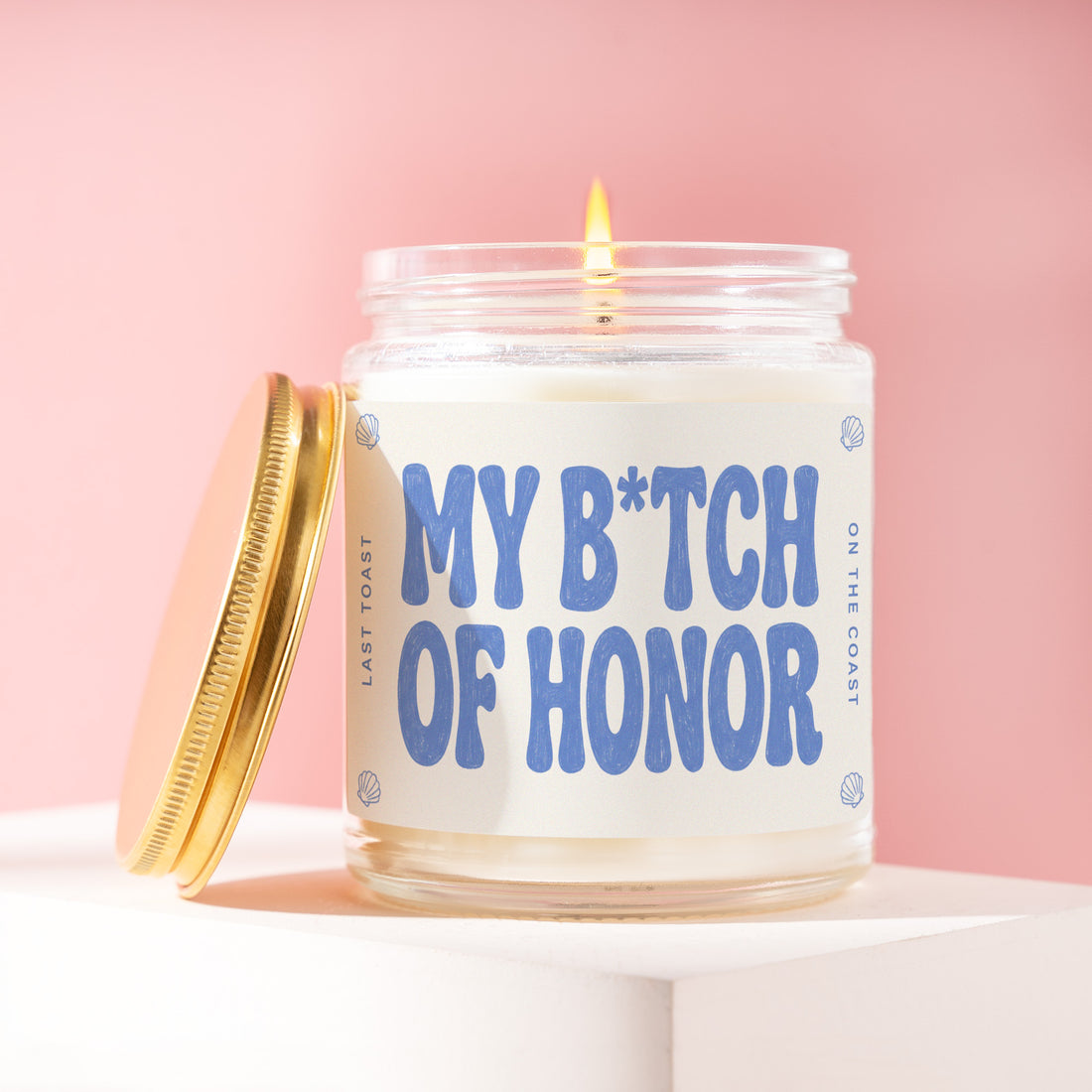 Coastal Bridesmaid Candle, Beach Wedding Gift, My B*tch Of Honor, Last Toast Theme, Seashell Decor, Nautical Shower, Sister, Cousin R334