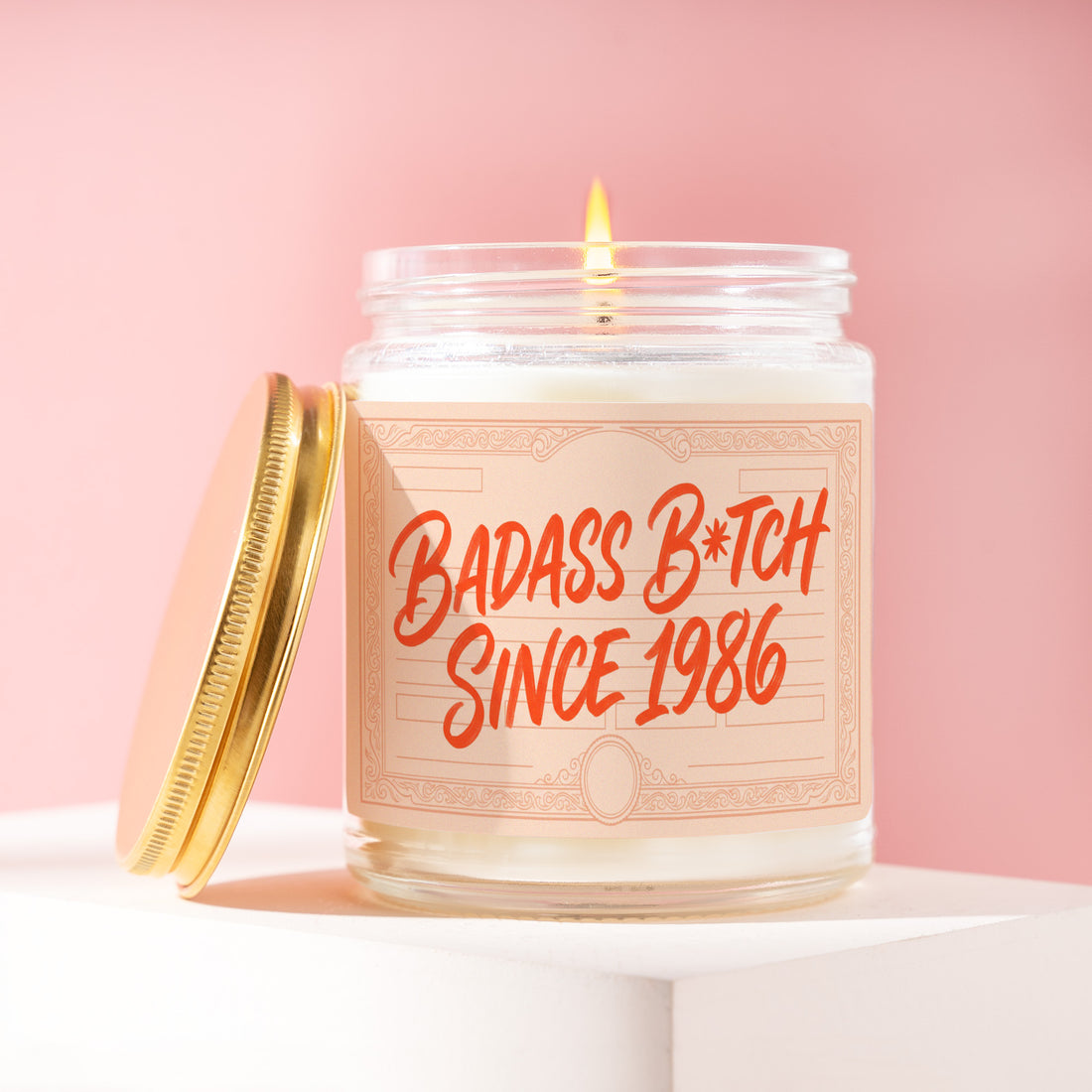 Funny 40th Birthday Gift for Her, Badass B*tch Since 1986 Candle, Turning 40 Present for Best Friend, Birthday Gift for Mom R389