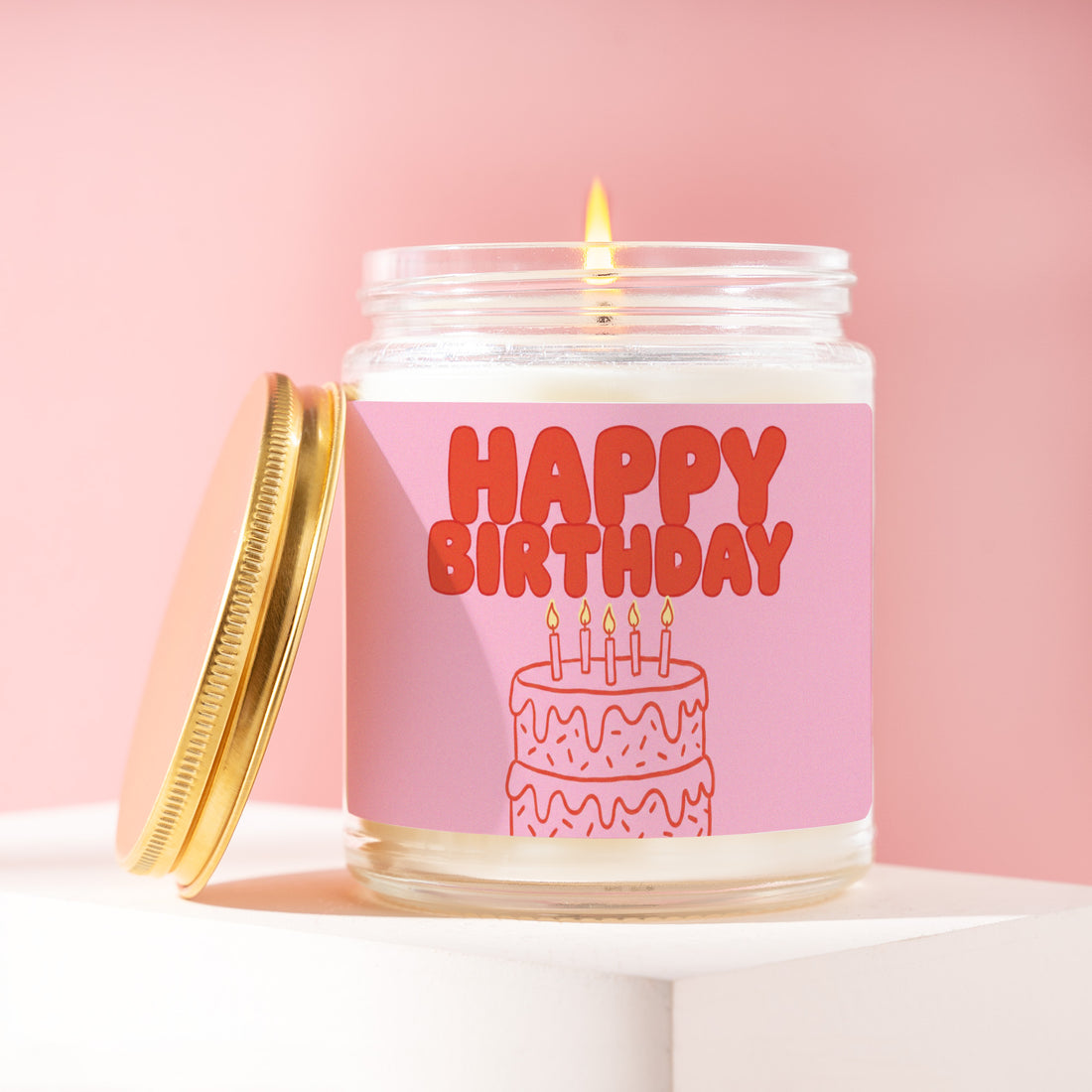 Happy Birthday Candle, Layer Cake Gift for Her, Confetti Party Present for Bestie, Sister, Coworker, Milestone Idea R109