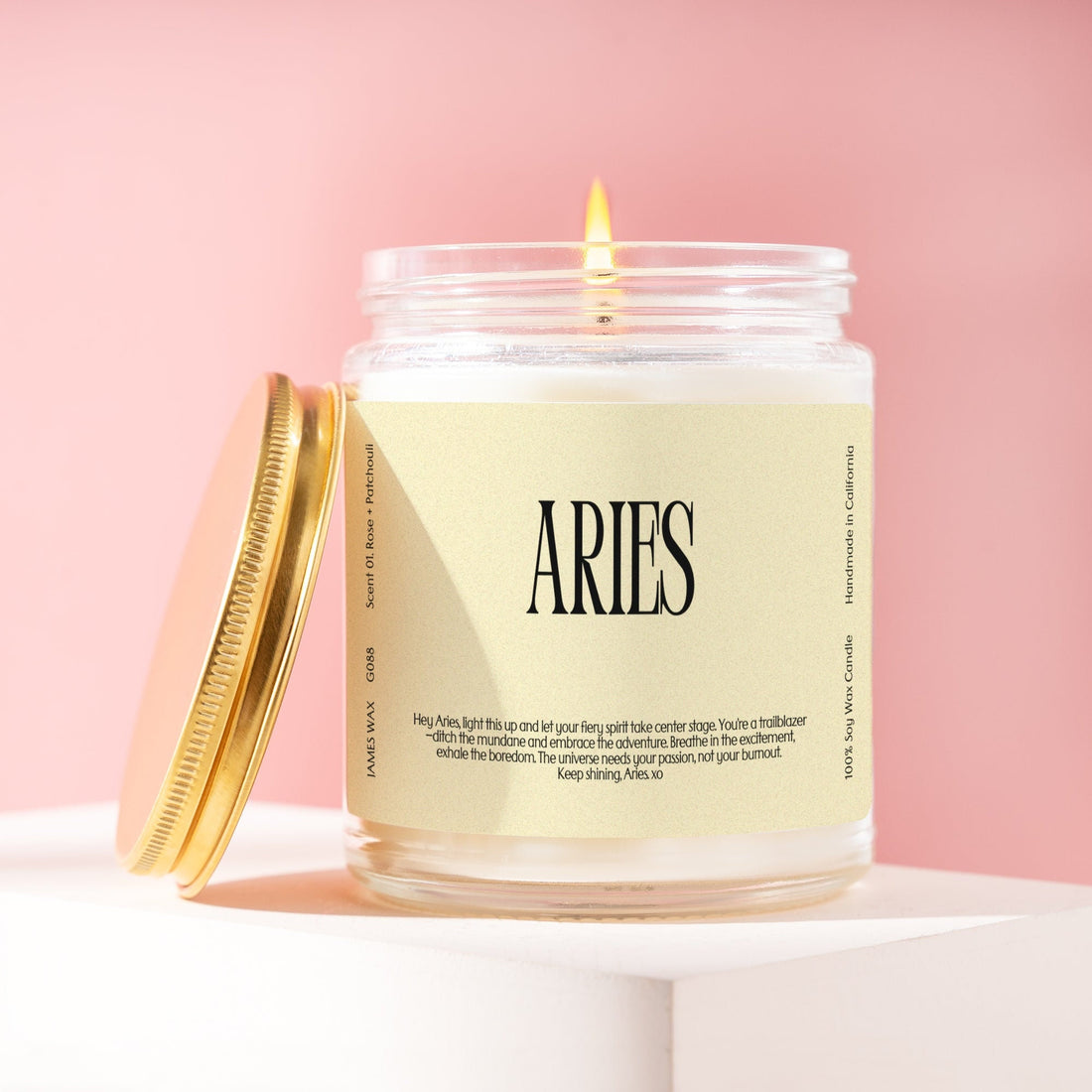 Aries Gift Zodiac Sign Candle Astrology Charm Gift Personalizable Birthday Aries G088
