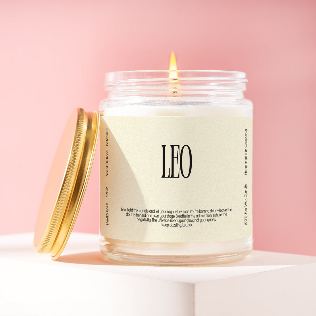 Leo Gift Zodiac Sign Candle Astrology Charm Gift Personalizable Birthday Leo G092