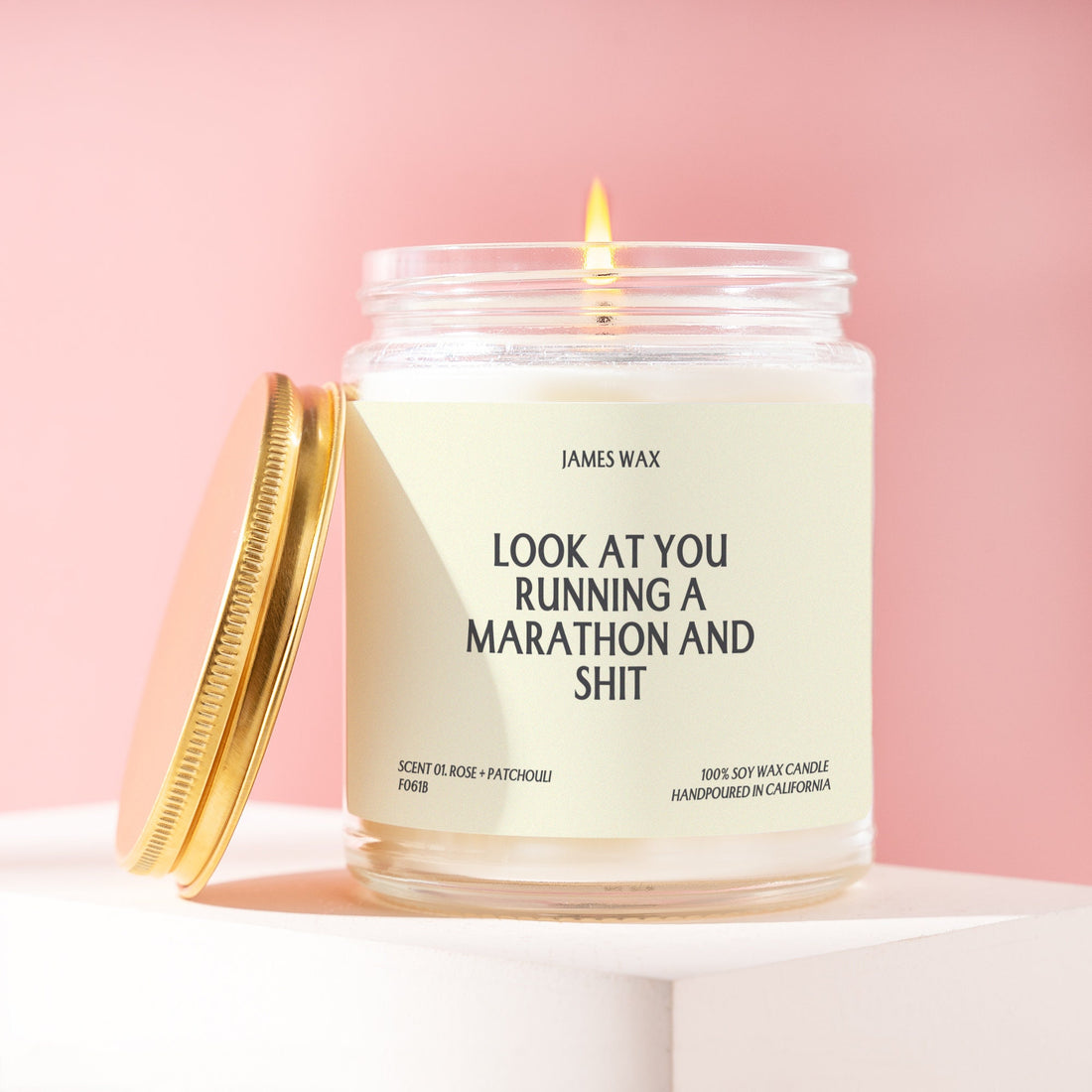 Marathon Gift Look At You Running a Marathon and Shit Candle Achievement Fitness For Runner F061B