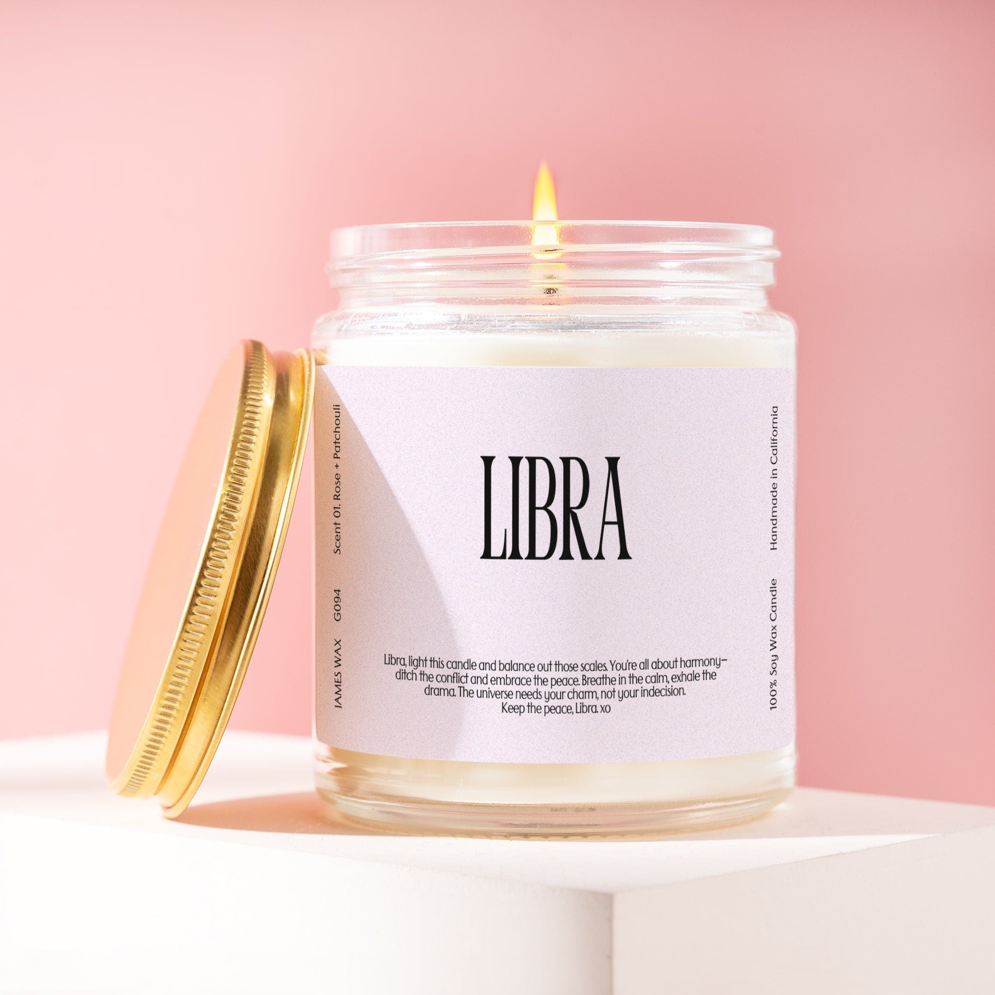 Libra Gift Zodiac Sign Candle Astrology Charm Gift Personalizable Birt