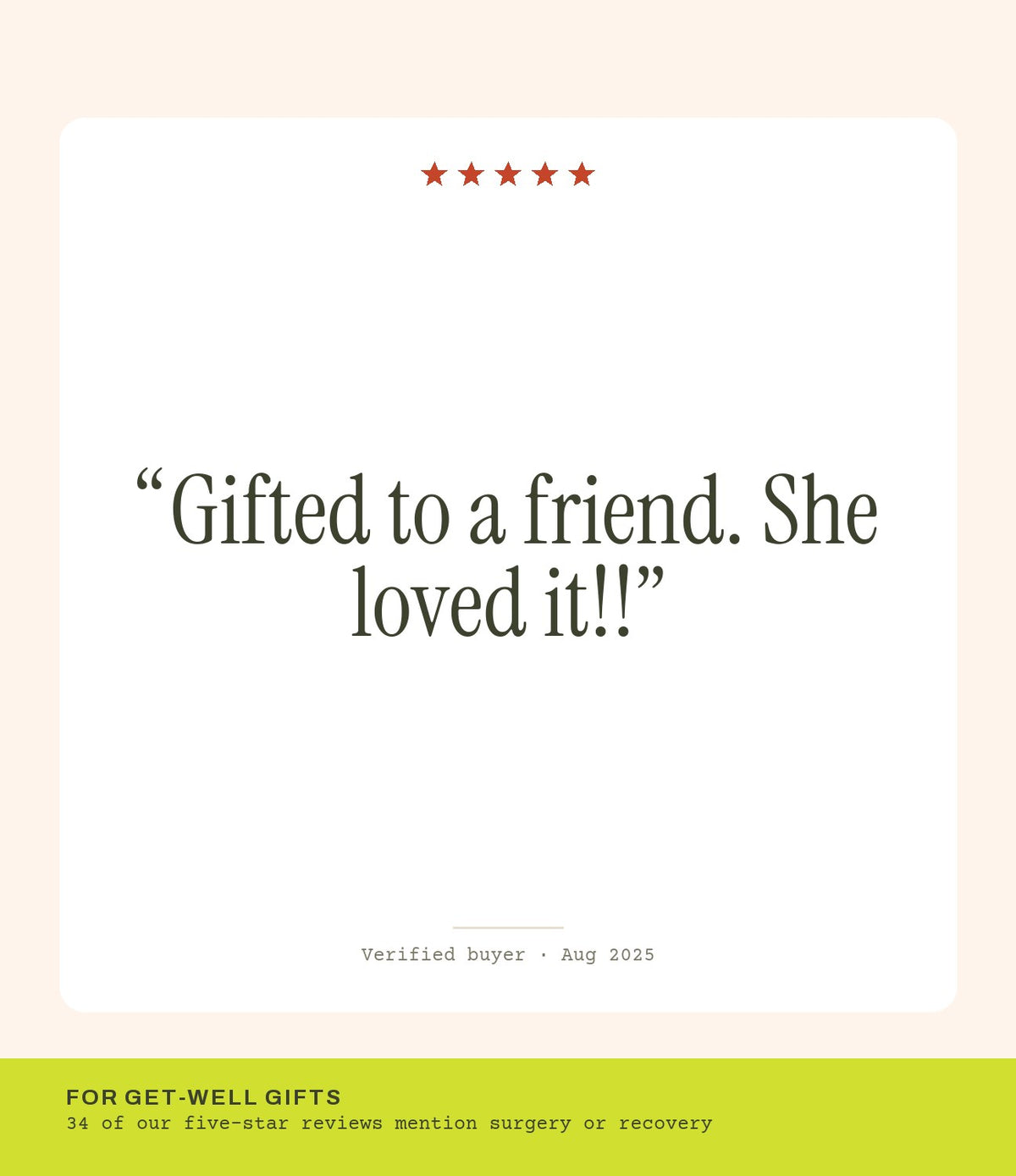 Verified buyer review: Gifted to a friend. She loved it!!