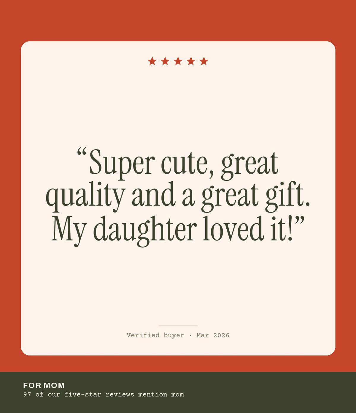 Verified buyer review: Super cute, great quality and a great gift. My daughter loved it!