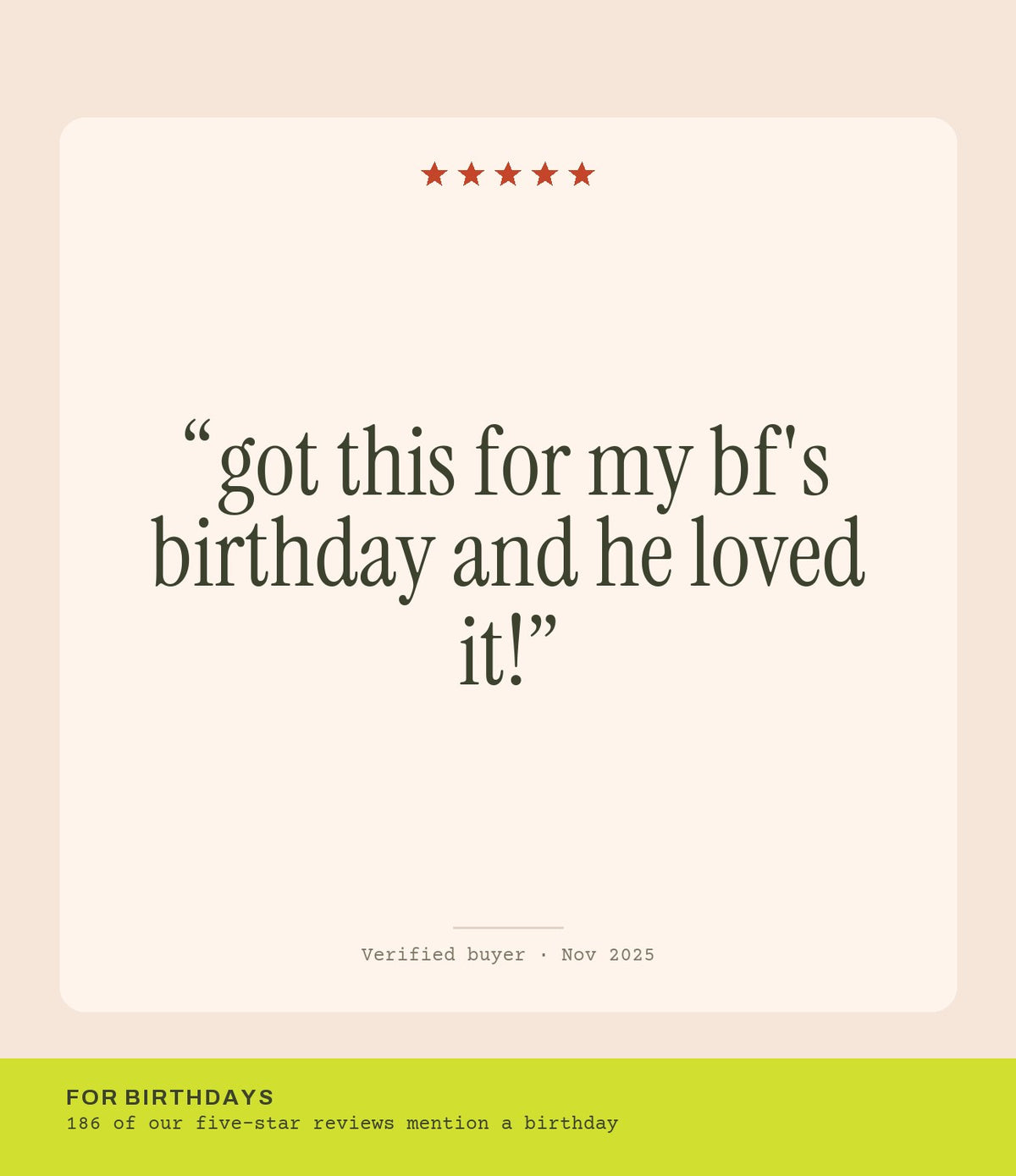 Verified buyer review: got this for my bf's birthday and he loved it!