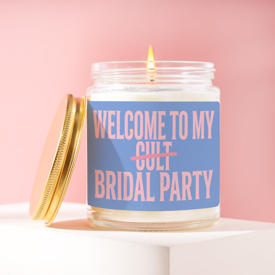 Dusty Blue Bridesmaid Candle, Proposal Present, Welcome To My Cult Bridal Party, Powder Theme, Cornflower Wedding Colors, Sister, Crew R346