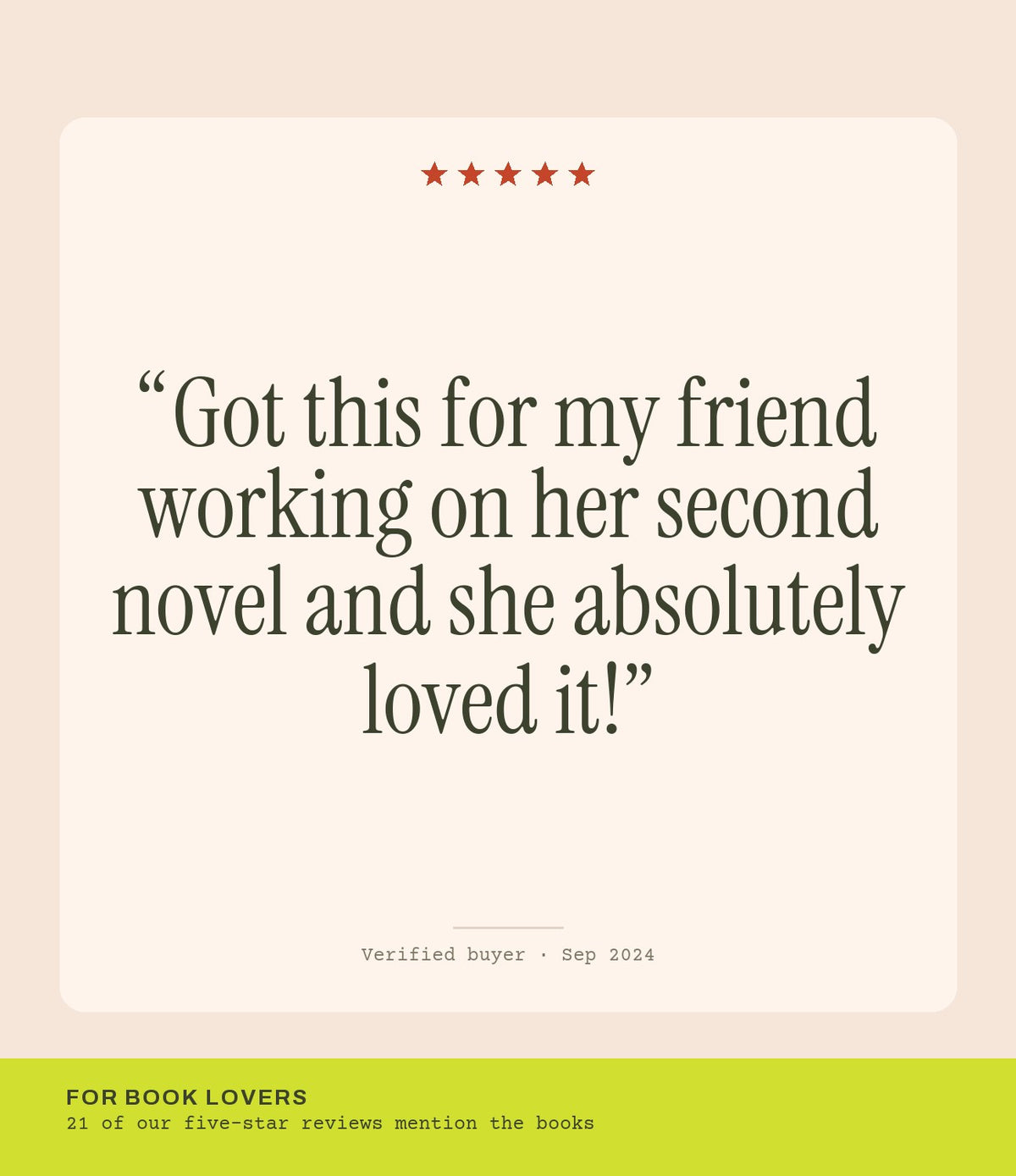 Verified buyer review: Got this for my friend working on her second novel and she absolutely loved it!