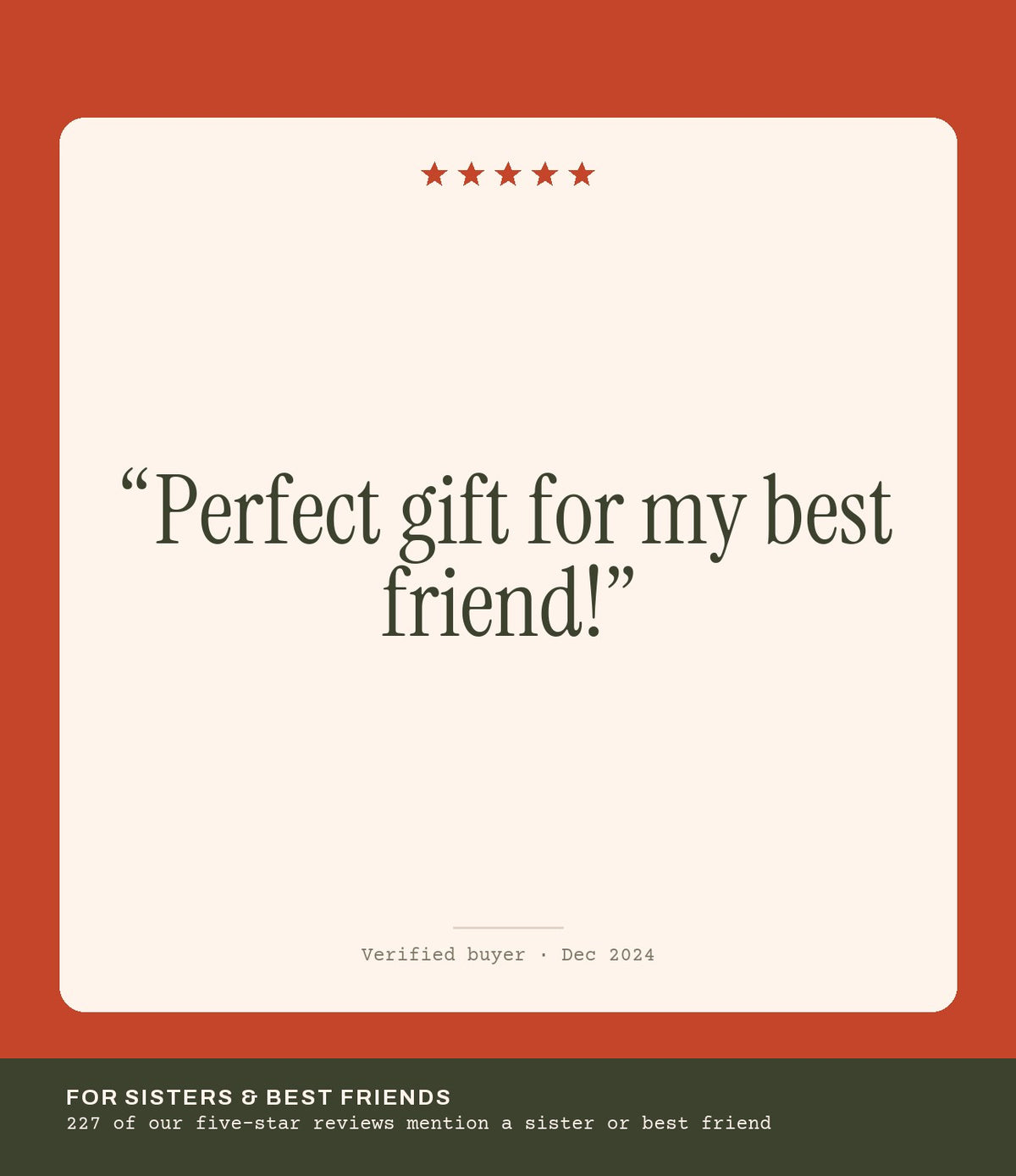 Verified buyer review: Perfect gift for my best friend!