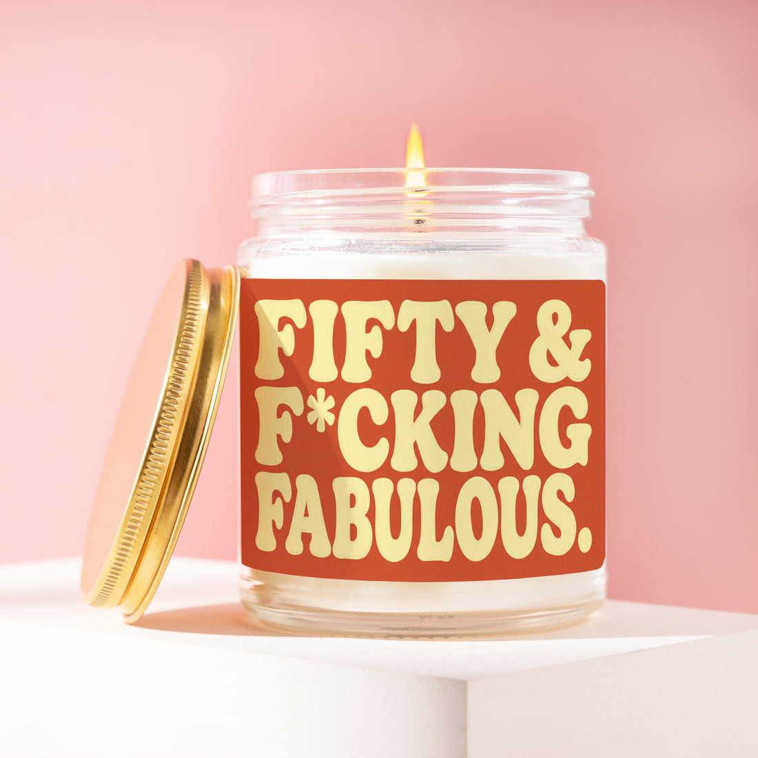 Turning 50 Candle, Funny 50th Birthday Gift, Fifty & F*cking Fabulous, Present for Her, Mom, Sister, Best Friend, Aunt, Wife, Coworker R317