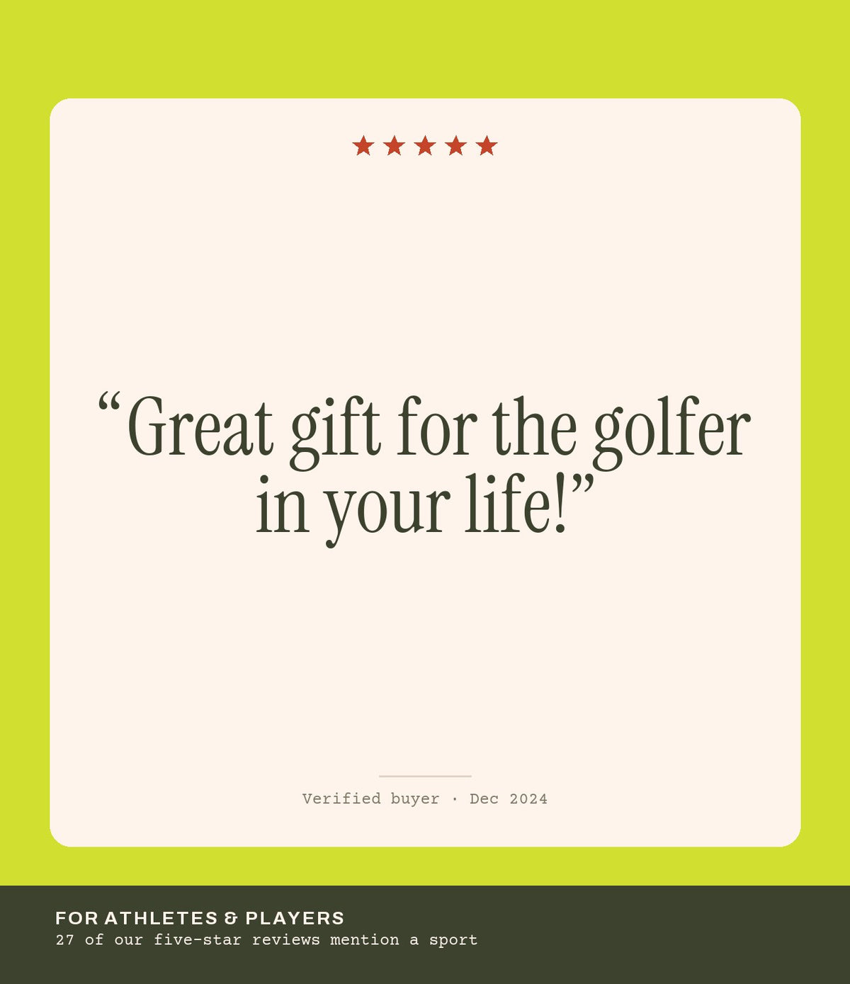 Verified buyer review: Great gift for the golfer in your life!