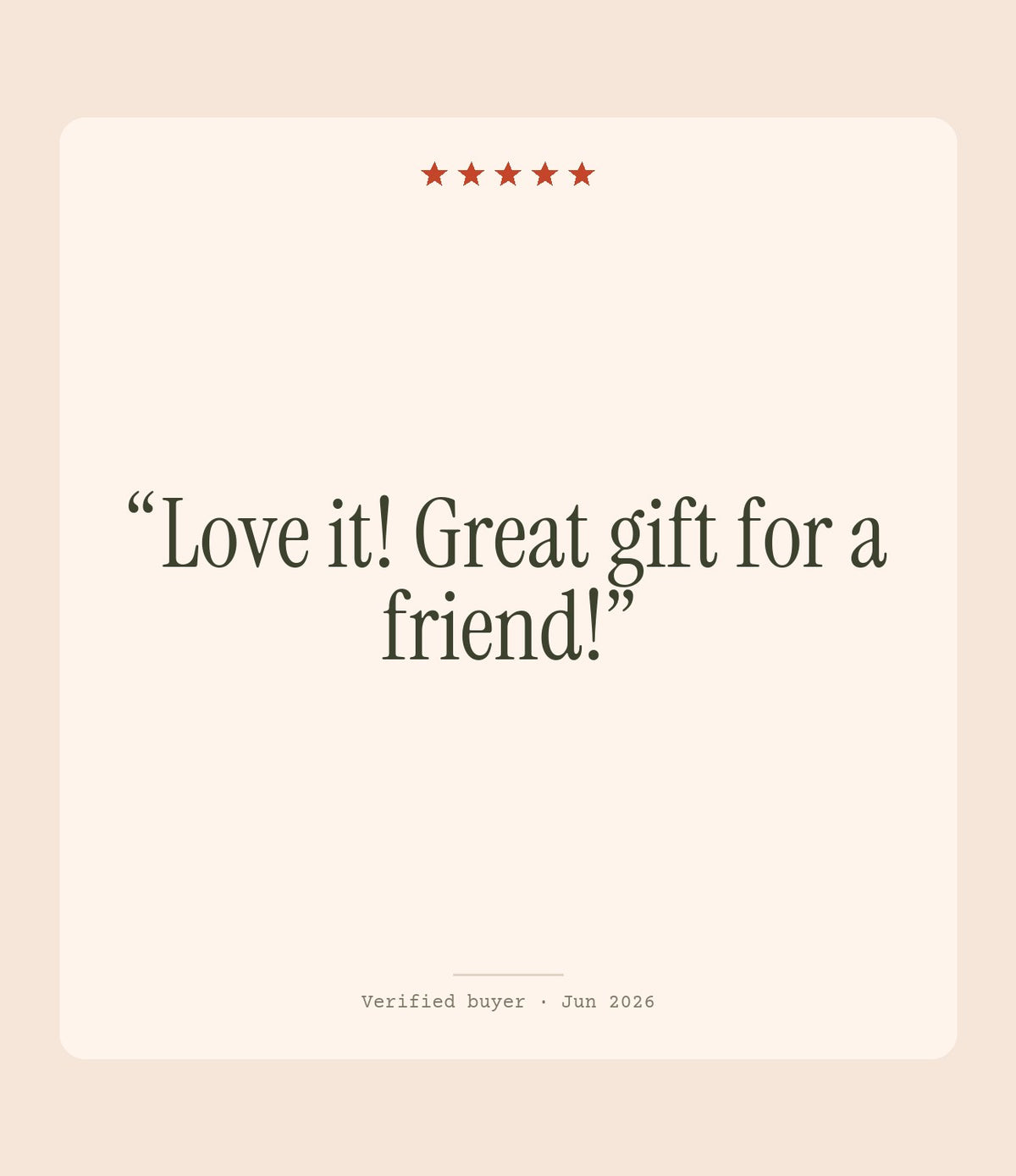 Verified buyer review: Love it! Great gift for a friend!